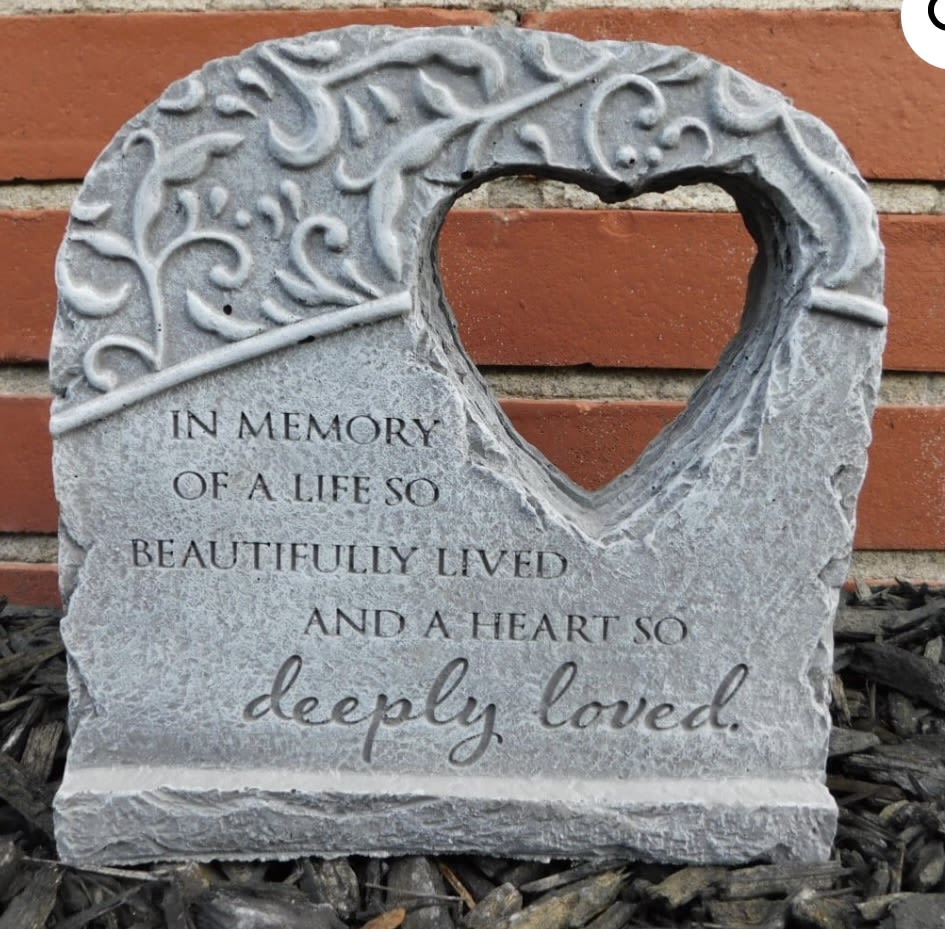 Memory Hole in Heart - stand up stone