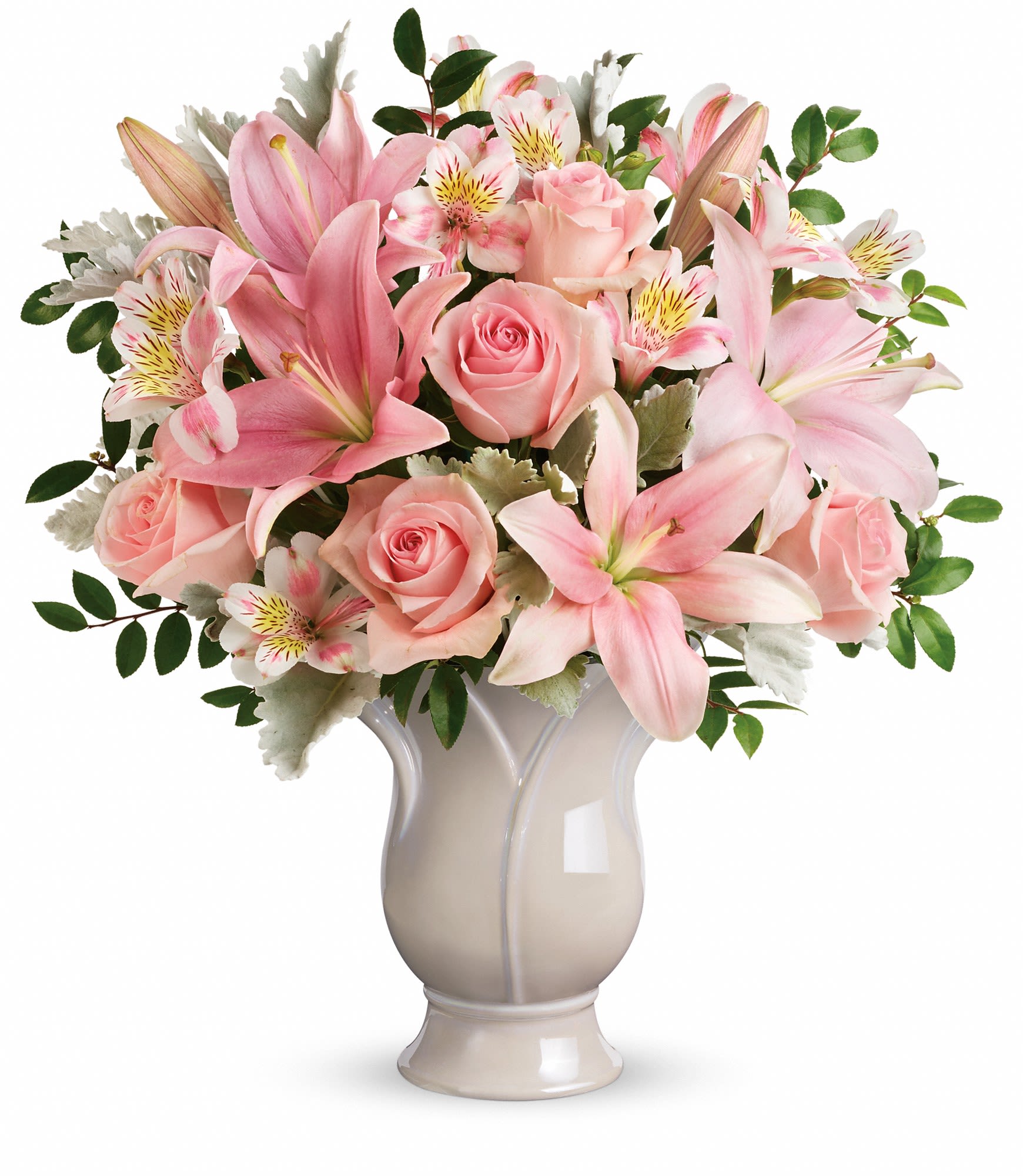 Teleflora's Soft And Tender Bouquet - Tender as a rose, this soft pink arrangement is a beautifully feminine show of love.