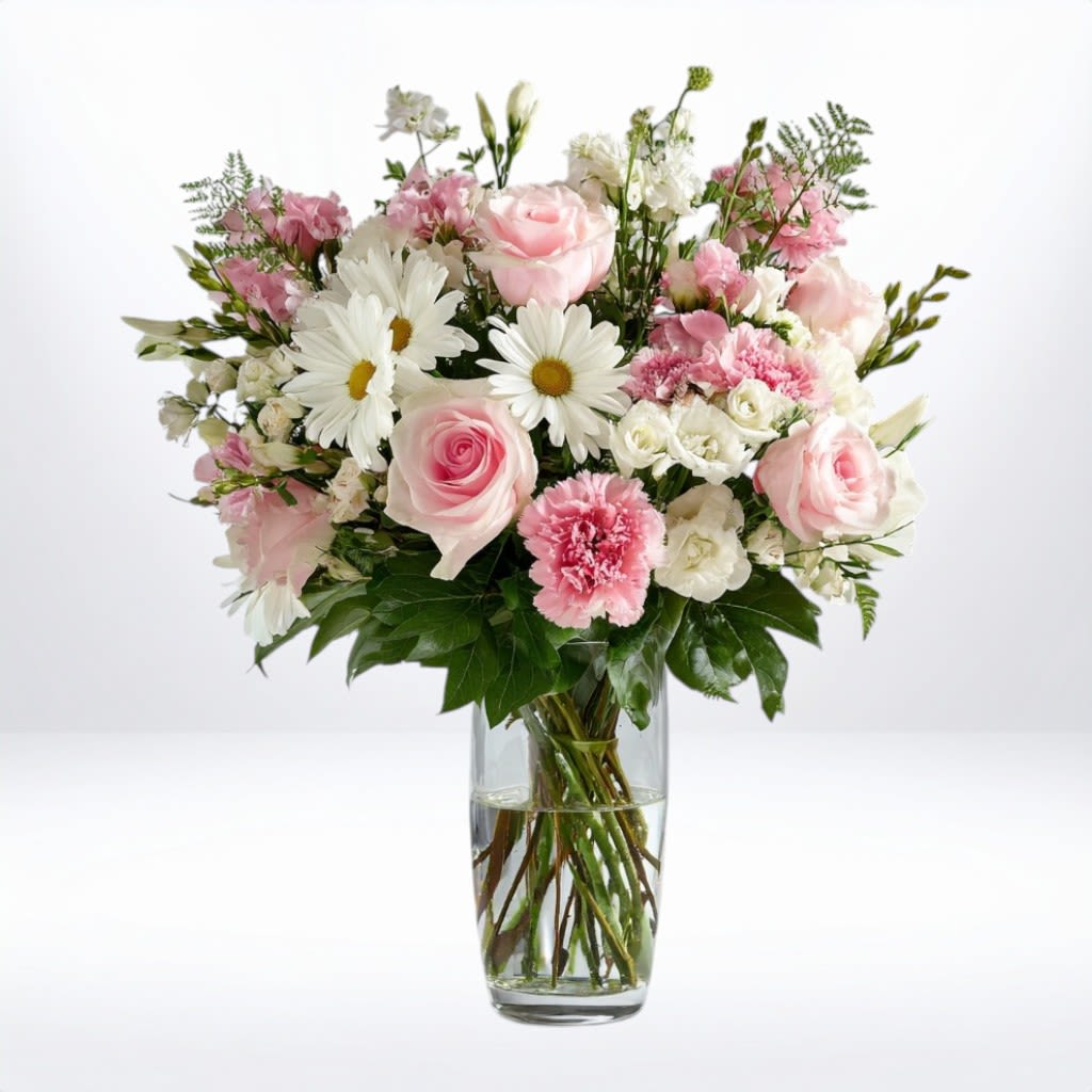 Blush Crush Bouquet Blush Crush Bouquet - It's just, a little blush! Whoever you're sending this bouquet to, your loved ones are sure to crush hard on these gorgeous pink and white shades. Please Note: The bouquet pictured reflects our original design for this product. While we always try to follow the color palette, we may replace stems to deliver the freshest bouquet possible, and we may sometimes need to use a different vase.
