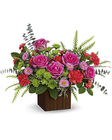 Catch the Sun Catch the Sun - Pink and orange flowers in a wooden box