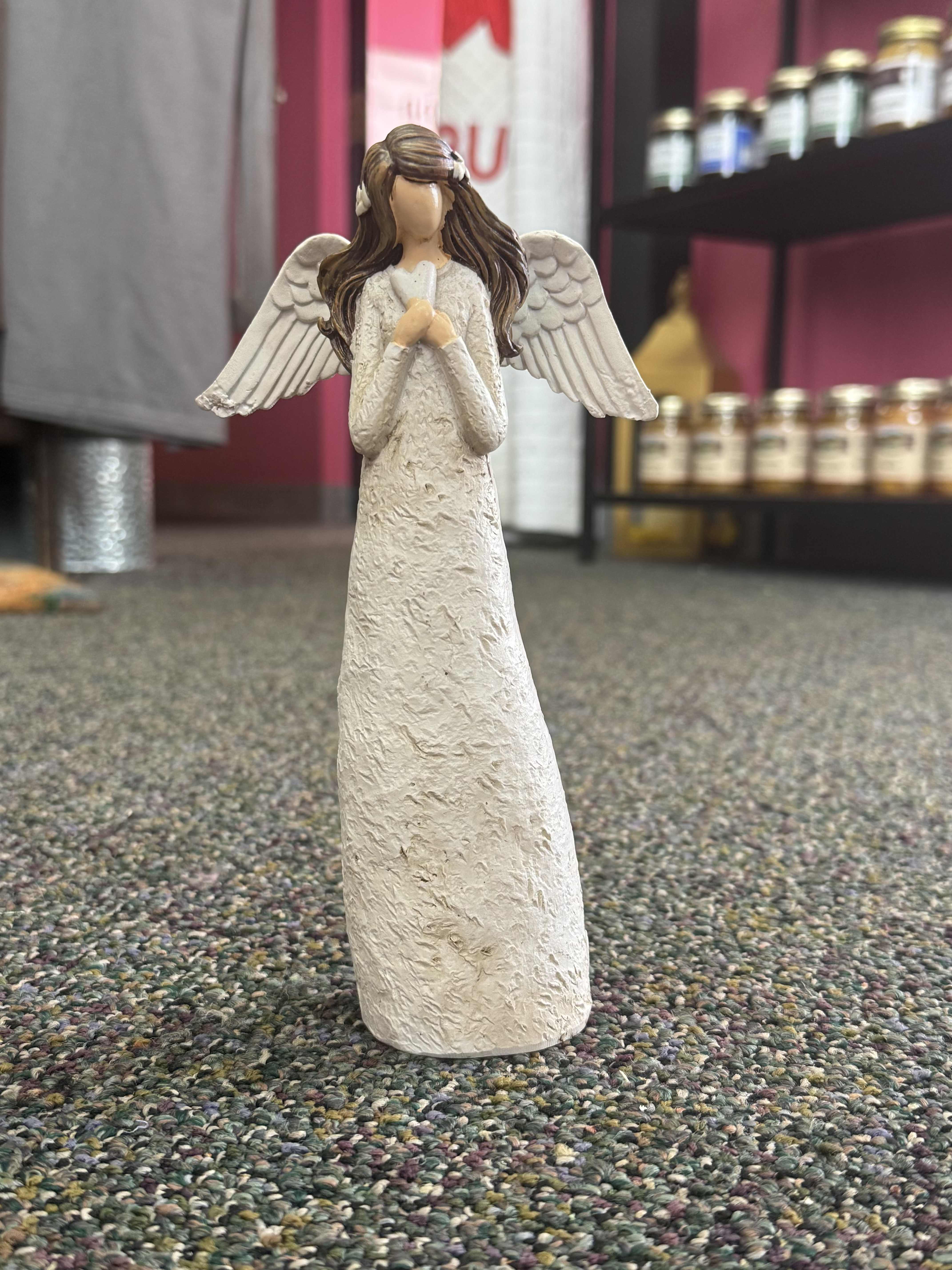 Ivory Angel with Heart -- Dickons - Decorative figurine Resin 8&quot; H