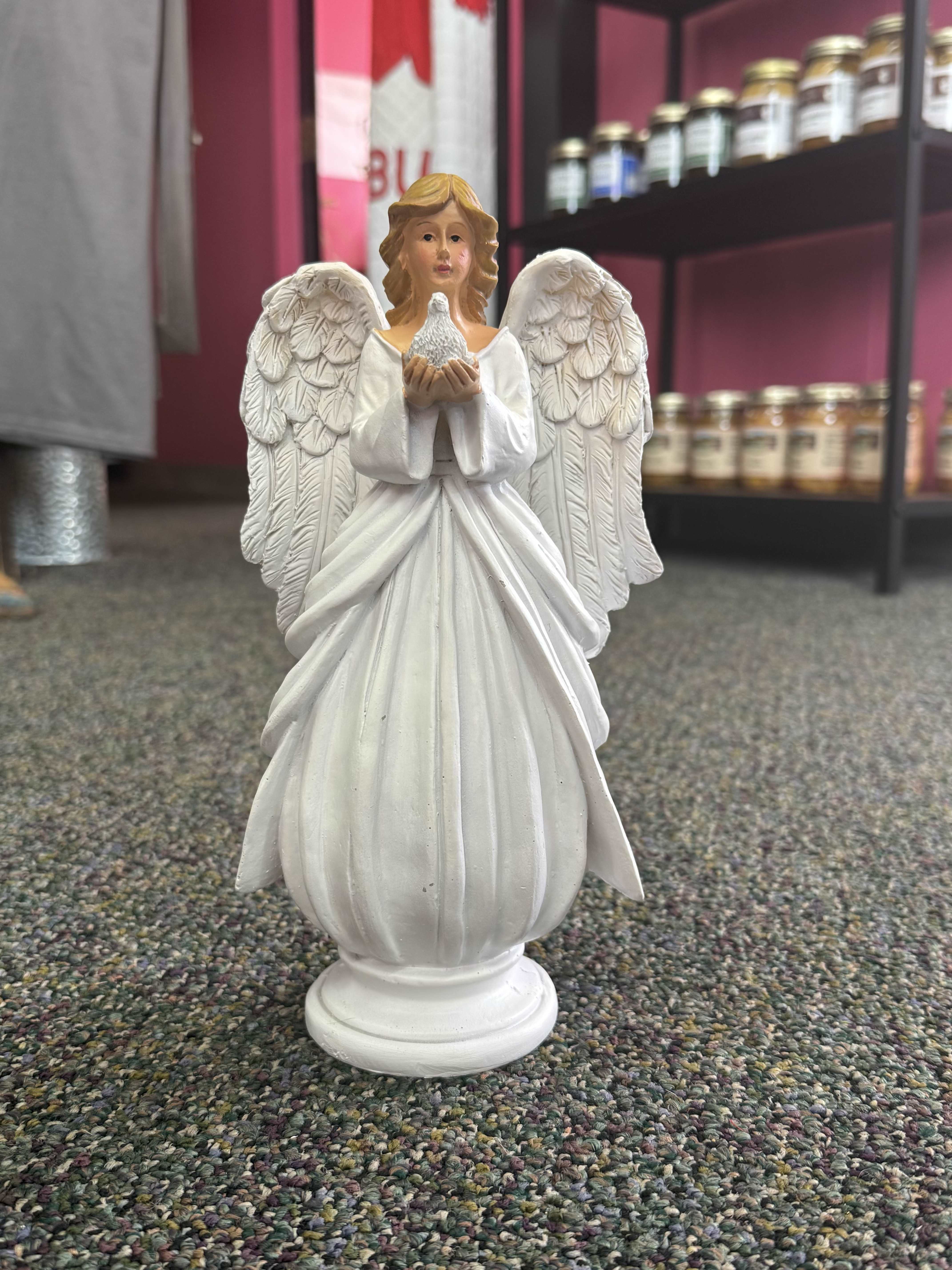 Angel on Pedestal - Resin Angel 8&quot; H