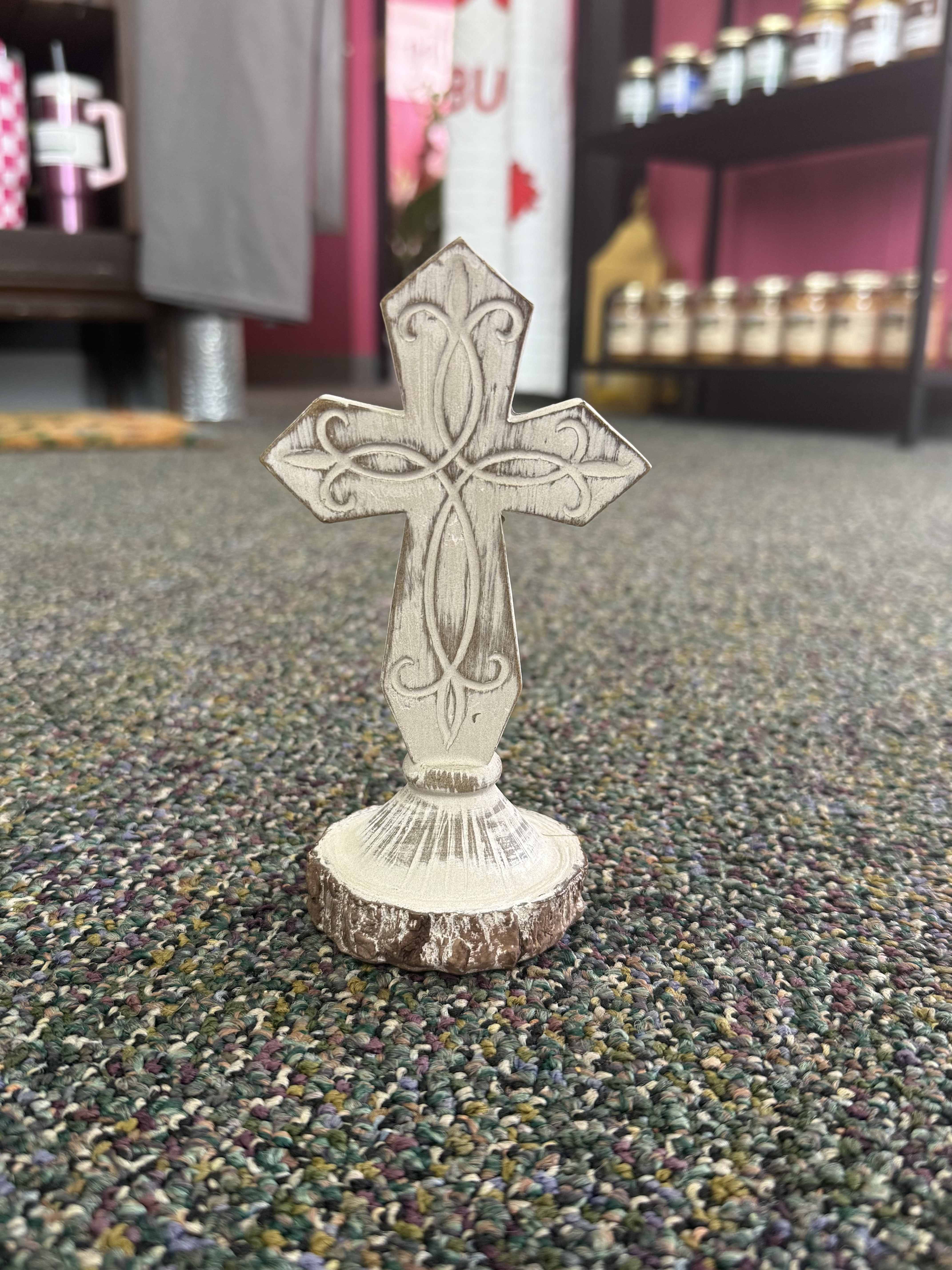 Antique White Cross -- Dicksons - Decorative figurine Resin 6&quot; H