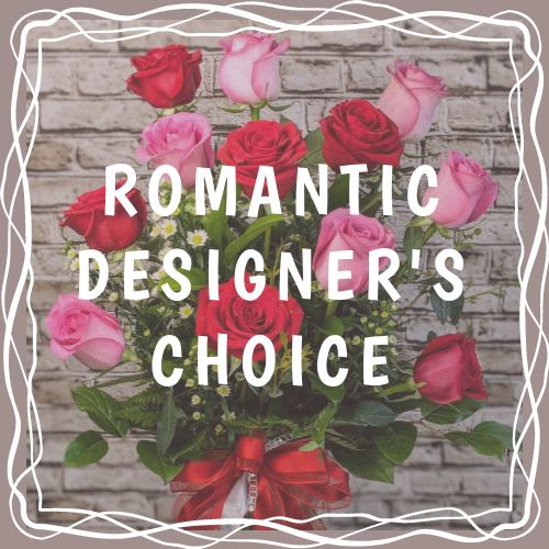 Romantic Designer Choice Arrangement - Vased - Filled with soft, graceful blooms in romantic seasonal colors, our Romantic Designer’s Choice is made to capture the feeling of love in full bloom. Each arrangement is one-of-a-kind, thoughtfully designed with fresh flowers and lush textures to create a heartfelt gift they’ll always remember.  The designs we create are custom and the blooms and containers will vary. We use the freshest product available to create the perfect floral combination for the recipient. If you have any special requests, please add those in the &quot;special instructions&quot; portion of your order to help us dial in your vision. Otherwise, our skilled designers, Sara &amp; Brett, will take it from here!  Standard Size is an excellent desk top size Approx. Dimensions: 12”H x 9”W  Deluxe Size is a great centerpiece size (thinking table size) Approx. Dimensions: 16”H x 12”W  Premium Size is a wonderful size for an island, showroom or office Approx. Dimensions: 20”+H x 16”+W