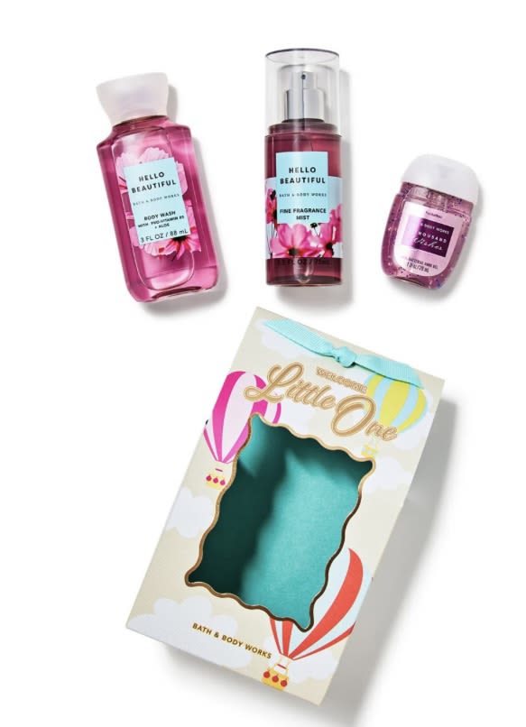 Hello Beautiful- Mini Gift Set  - 2.5 oz lotion /body spray, + hand sanitizer  Bath &amp; Body Works 