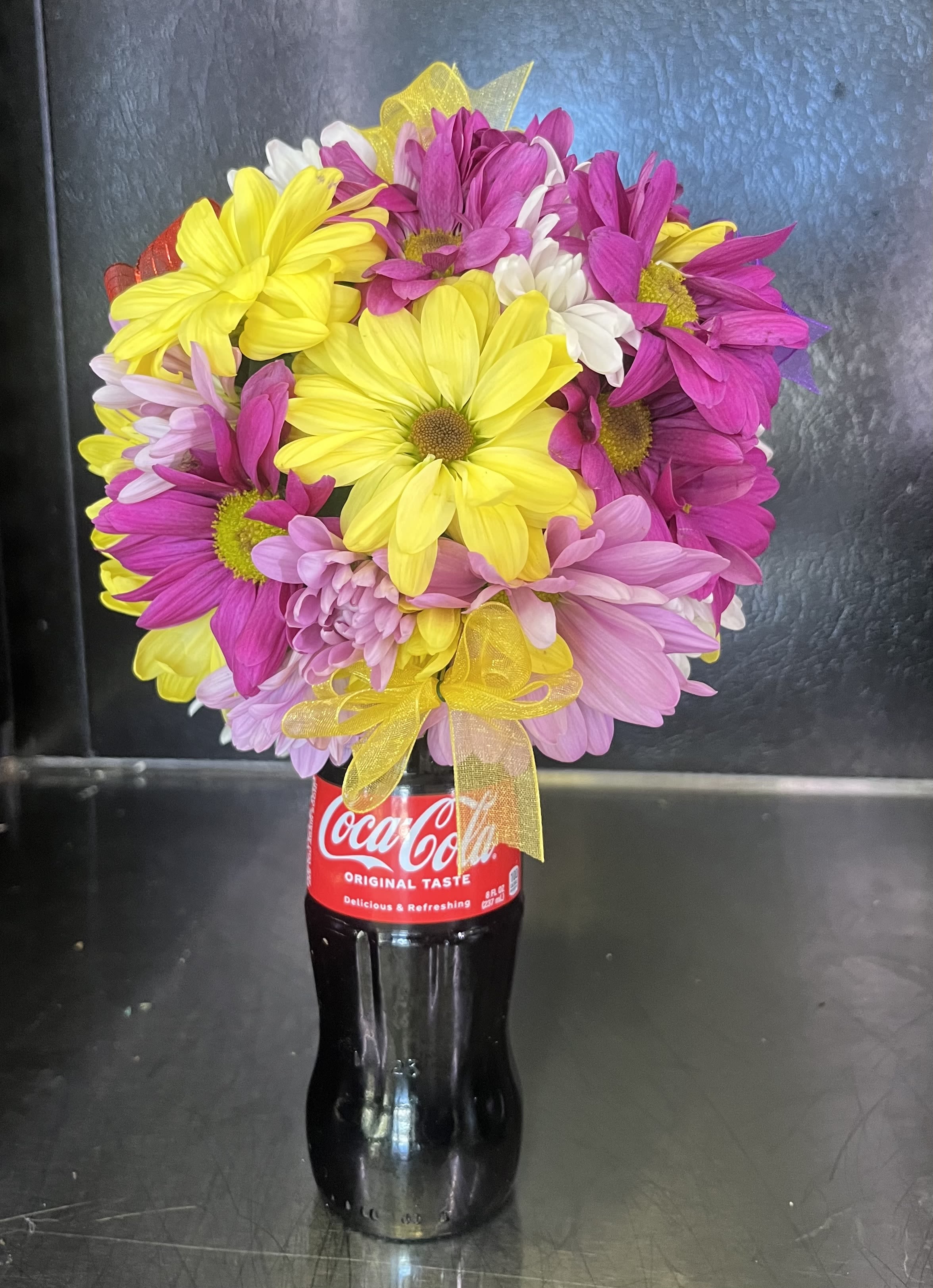Coca Cola Floral  - fresh flowers on a 8oz  coca cola   
