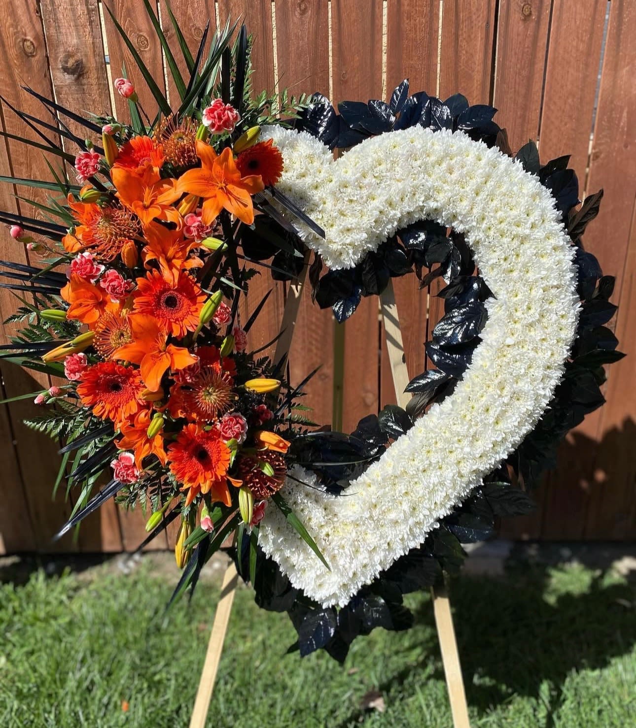 Open Heart Orange and black  - Large open heart. Harley Davidson colors. Paired well our custom Harley Davidson motorcycle.