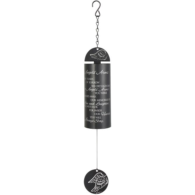 Chime 22" Cylinder 'Angel's Arms' Chime 22" Cylinder 'Angel's Arms' - Chime 22" Cylinder 'Angle's Arms' Powder coated steel and metal. Adjustable striker. 62801