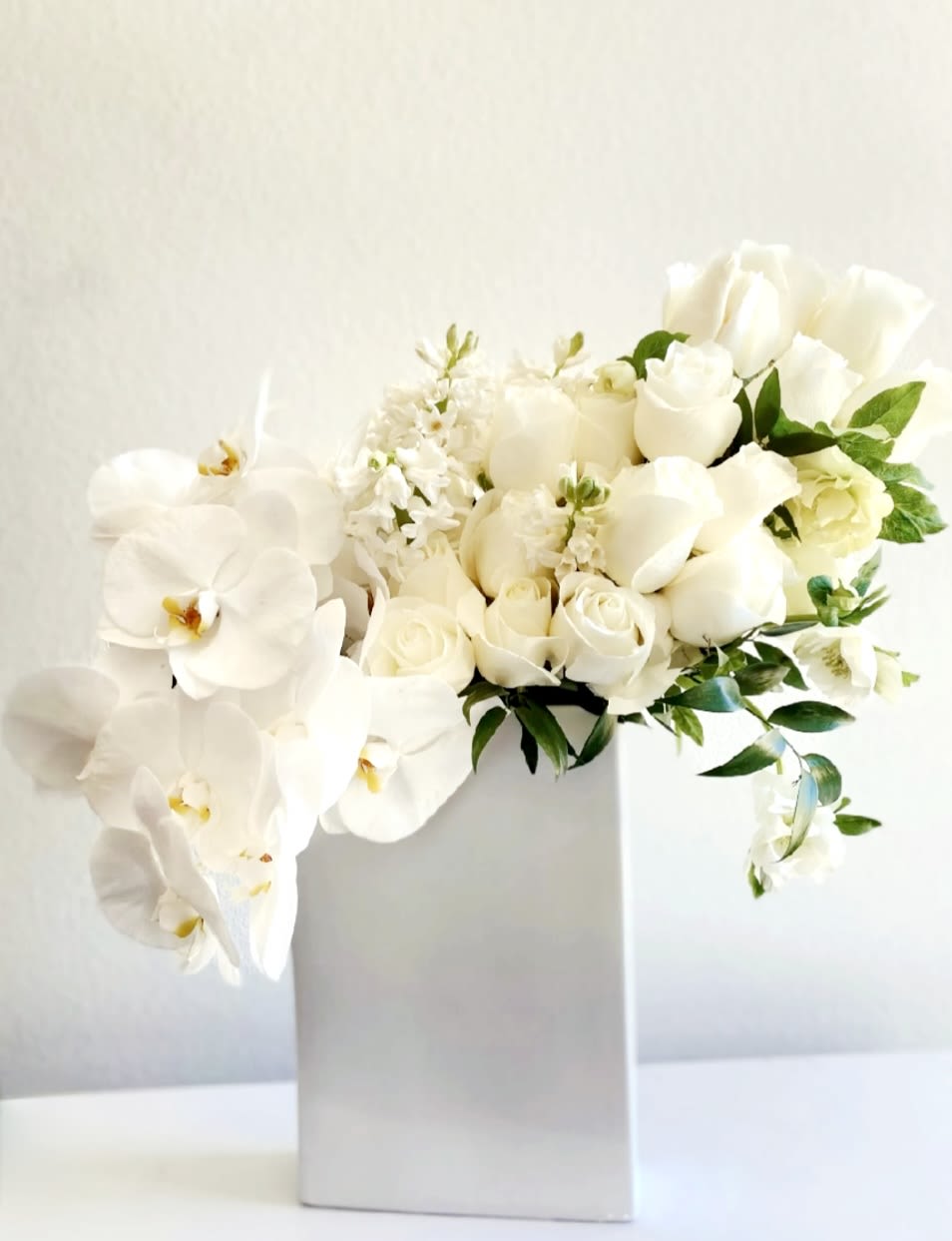 White Elegant by Pretty in Petals  - Sympathy Occasion - White Orchids and Roses 