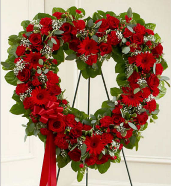 MIXED RED OPEN HEART MIXED RED OPEN HEART - A MIXTURE OF RED FLOWERS