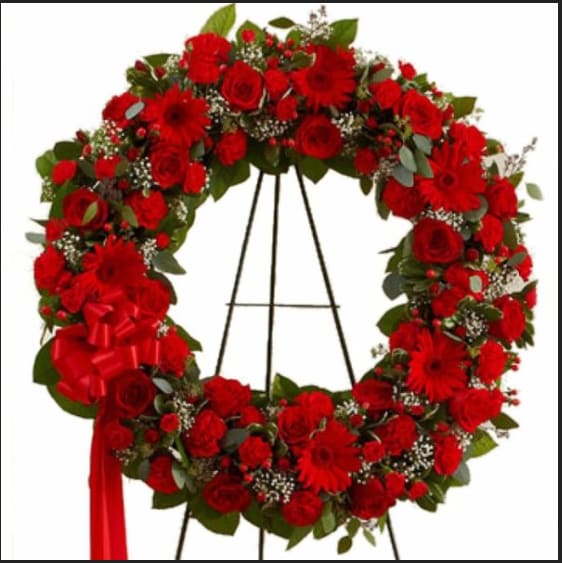 Red Wreath of Sympathy Red Wreath of Sympathy - all red wreath for your loved one's service