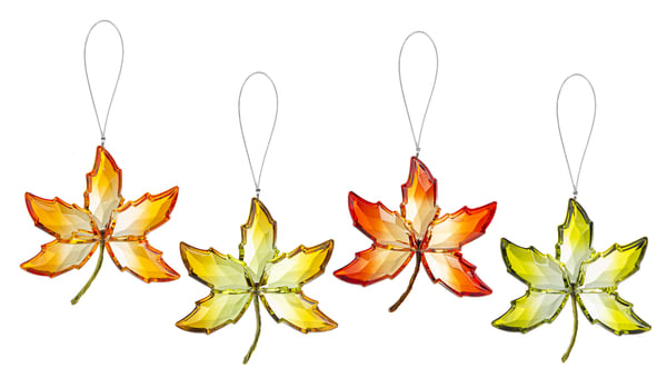 Autumn Leaf Ornament (One assorted colored ornament) - 4&quot; W. x 4&quot; L