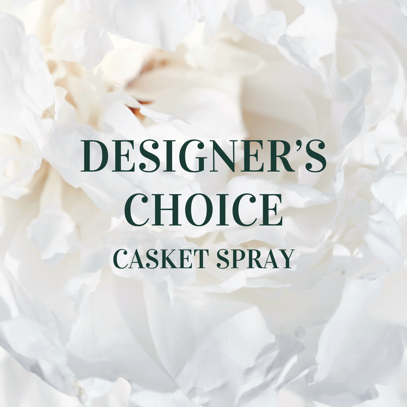Designer’s Choice Casket Spray - Honor your loved one with a one-of-a-kind casket spray, thoughtfully designed with the freshest seasonal blooms. Our Designer’s Choice casket spray is customized to reflect beauty, grace, and remembrance. Each arrangement is uniquely created by our floral designer, ensuring a meaningful tribute tailored to your color preferences and style. Trust us to craft a heartfelt display that celebrates a life well lived.