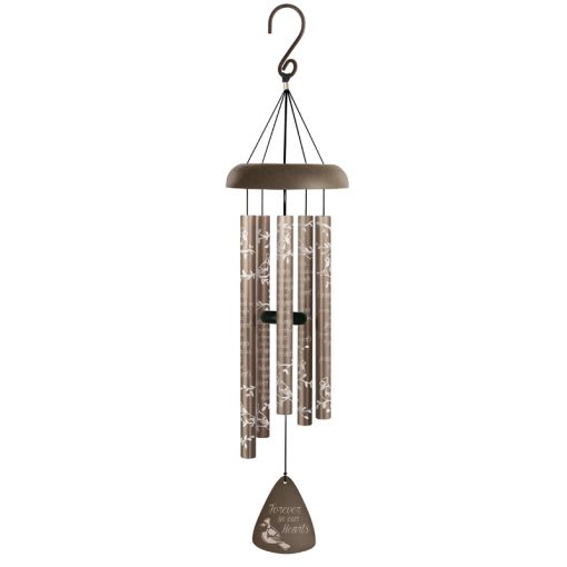 30&quot; In Our hearts Chime  - Chime Tubes Read: &quot;Cardinals remind us even though we are apart, your spirit is always with us forever in our hearts.&quot;