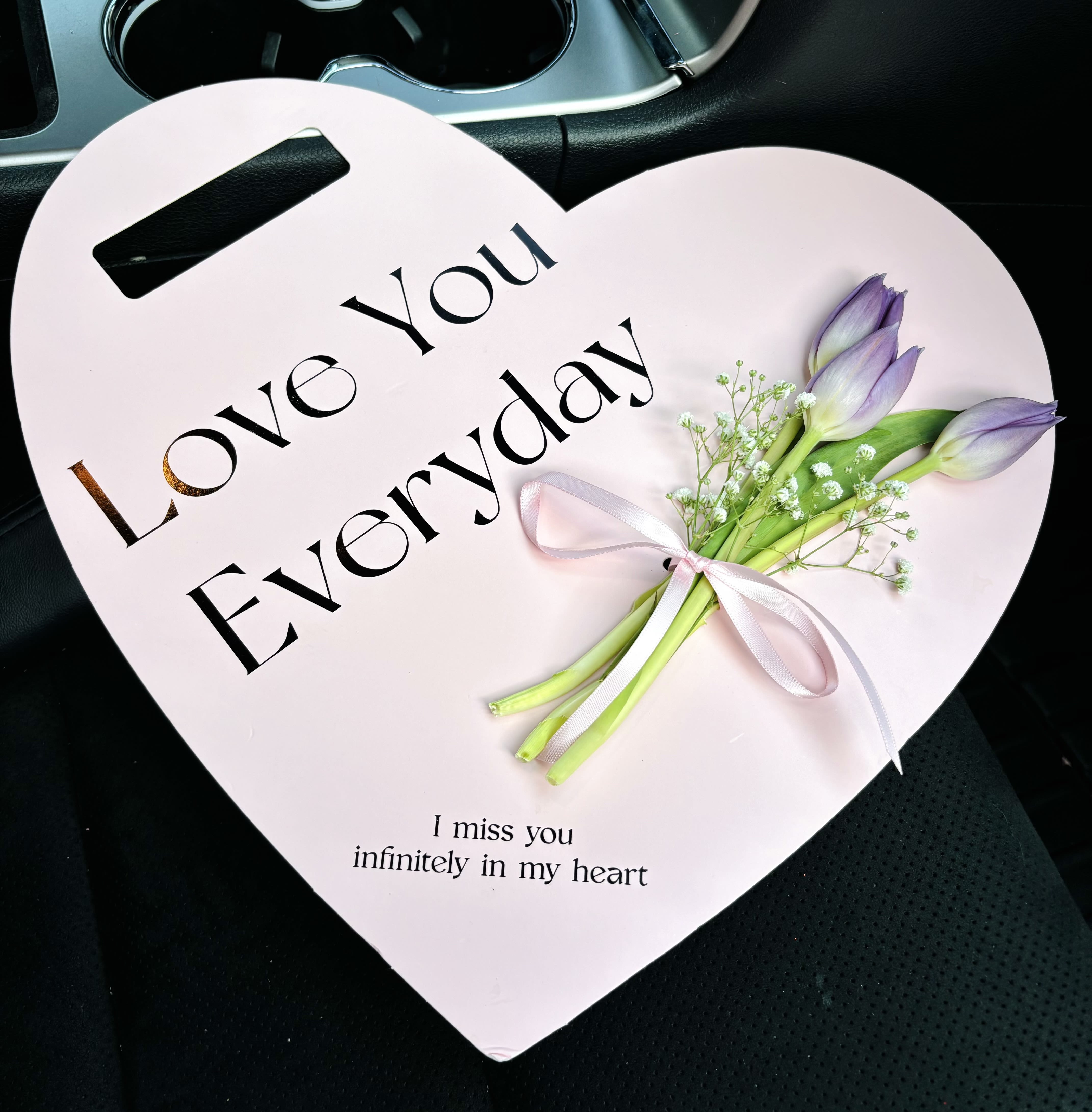 Love Tulips Pink - Beautiful arrangement comes with 3 tulips and some fillers. Tulips colors is designer’s choice, best color to match will be chosen
