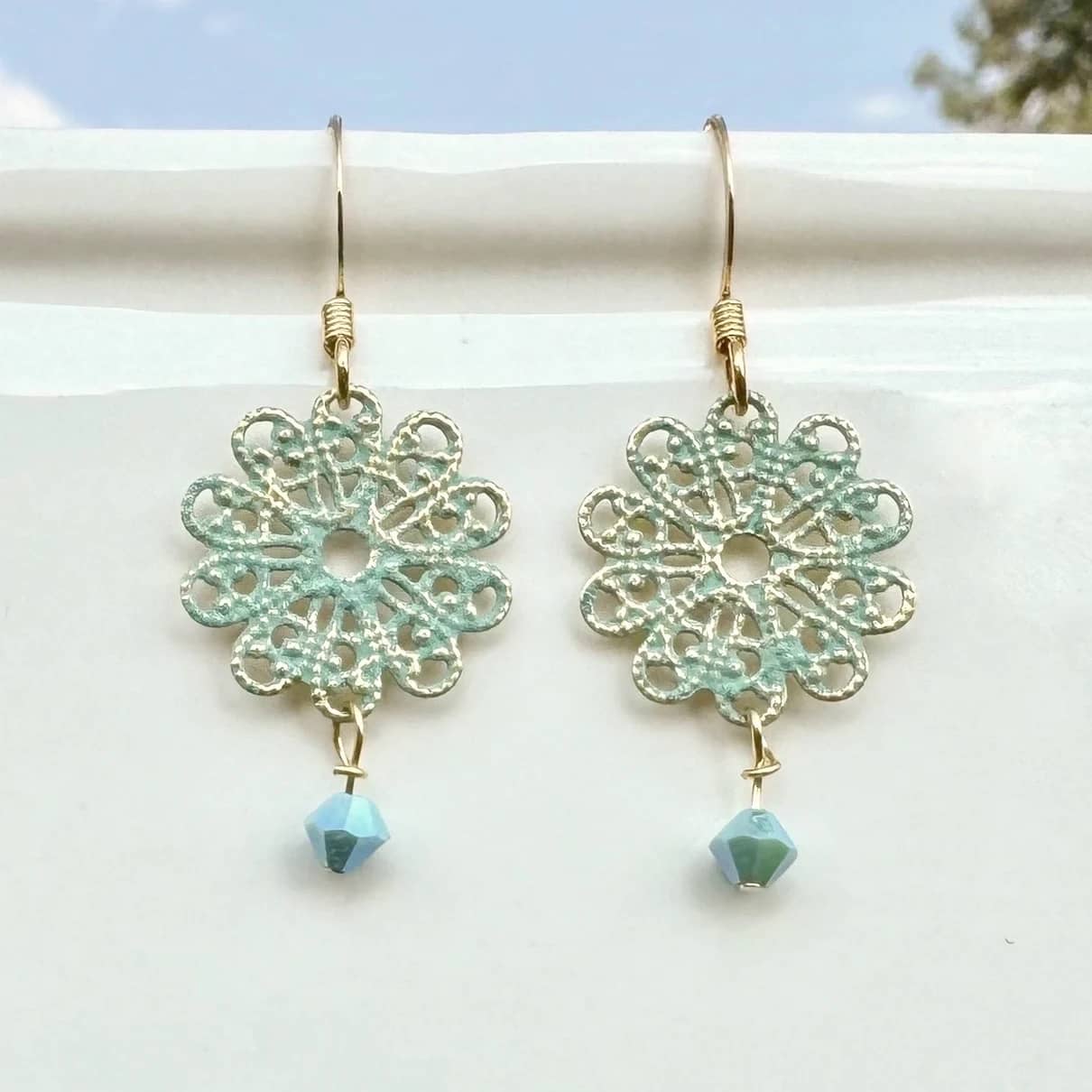 Brass Patina Earrings - Beautiful artisan earrings.