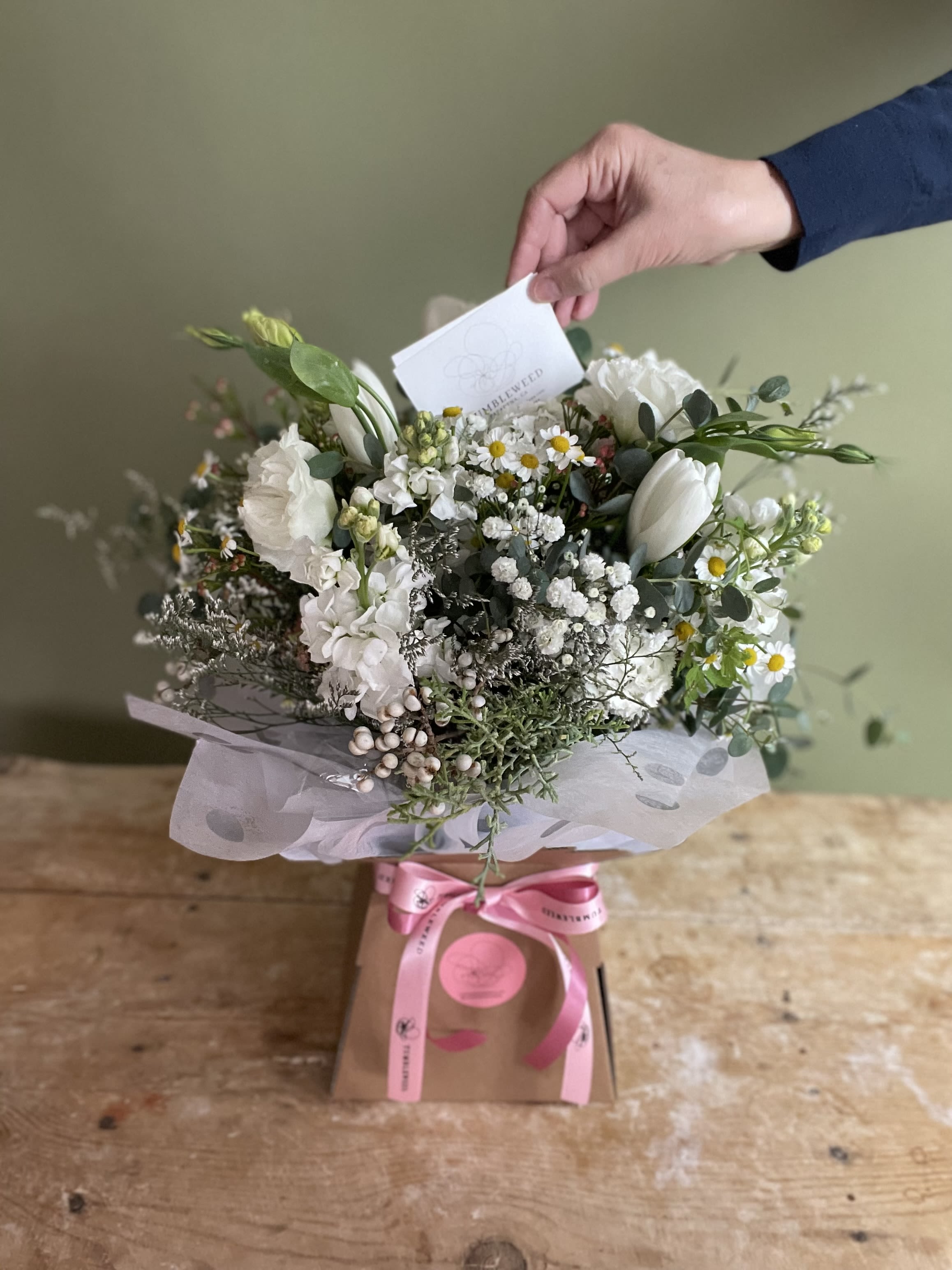 Designer's Choice Hand Tied Bouquet - Designer's Choice by Barbara - Leave it to the artist.     With our Designer's Choice service, Barbara creates a unique floral bouquet using the season's freshest, most beautiful blooms. Guided by her signature style and creative vision, no two designs are ever the same - each is a surprise, crafted just for you. Simply choose the size, and Barbara will take care of the rest. *Photos shown are examples only; your bouquet will be one of a kind. 