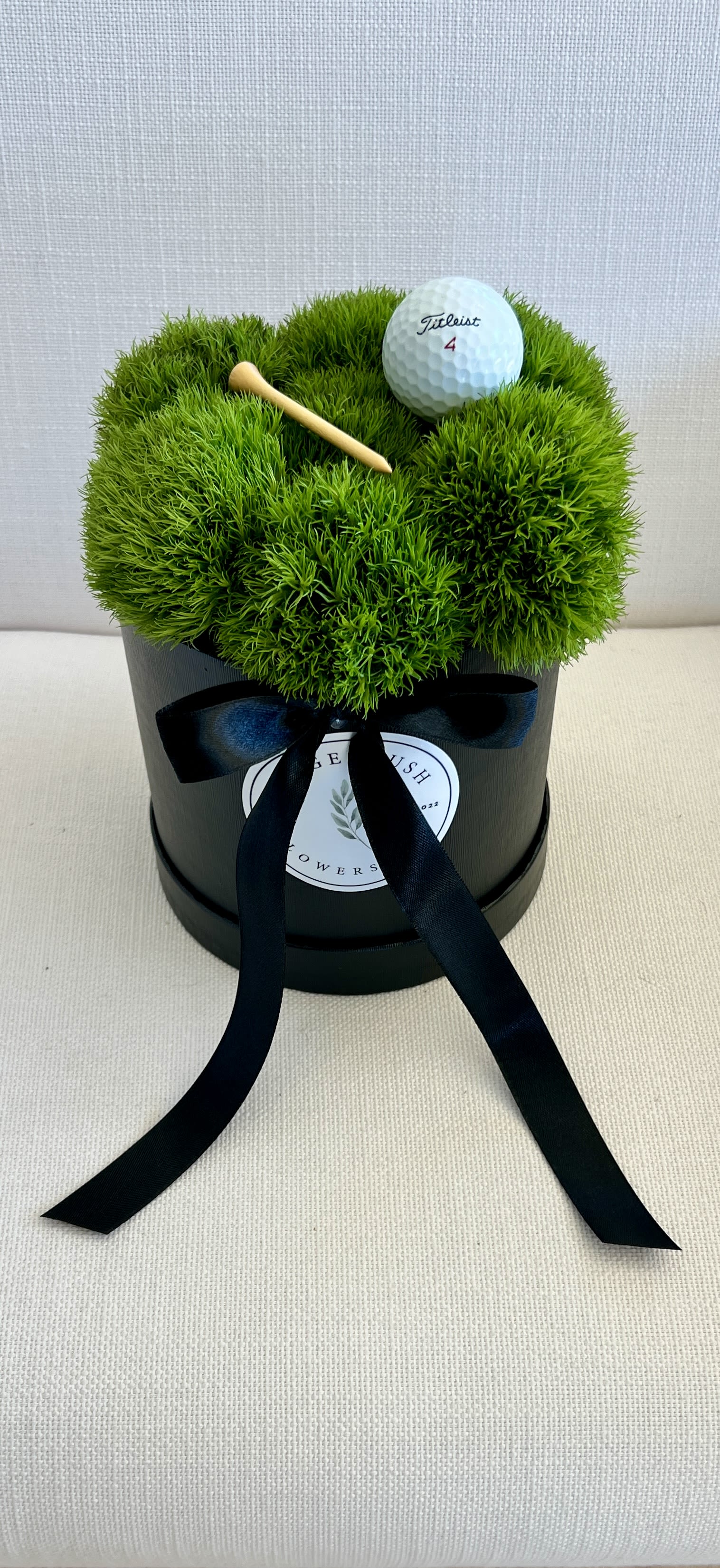 Golf! Golf! - Green flowers in a box with a Golf Ball and Tee. The perfect gift for a Golf lover! ️