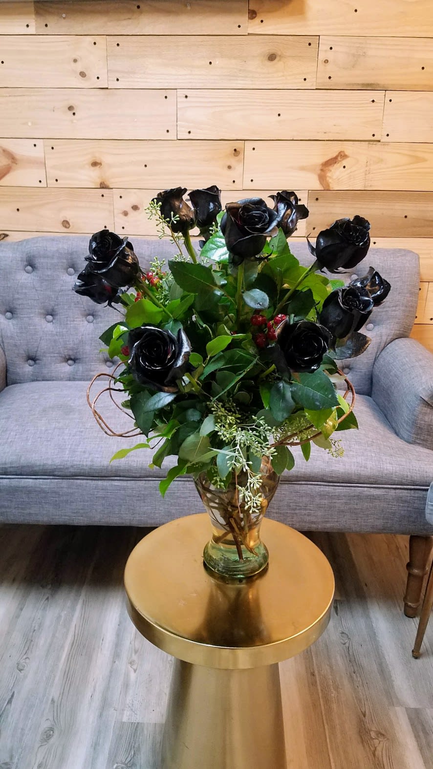 My Darling - A striking arrangement of velvety black roses, their petals tinted to perfection for a bold, moody elegance.