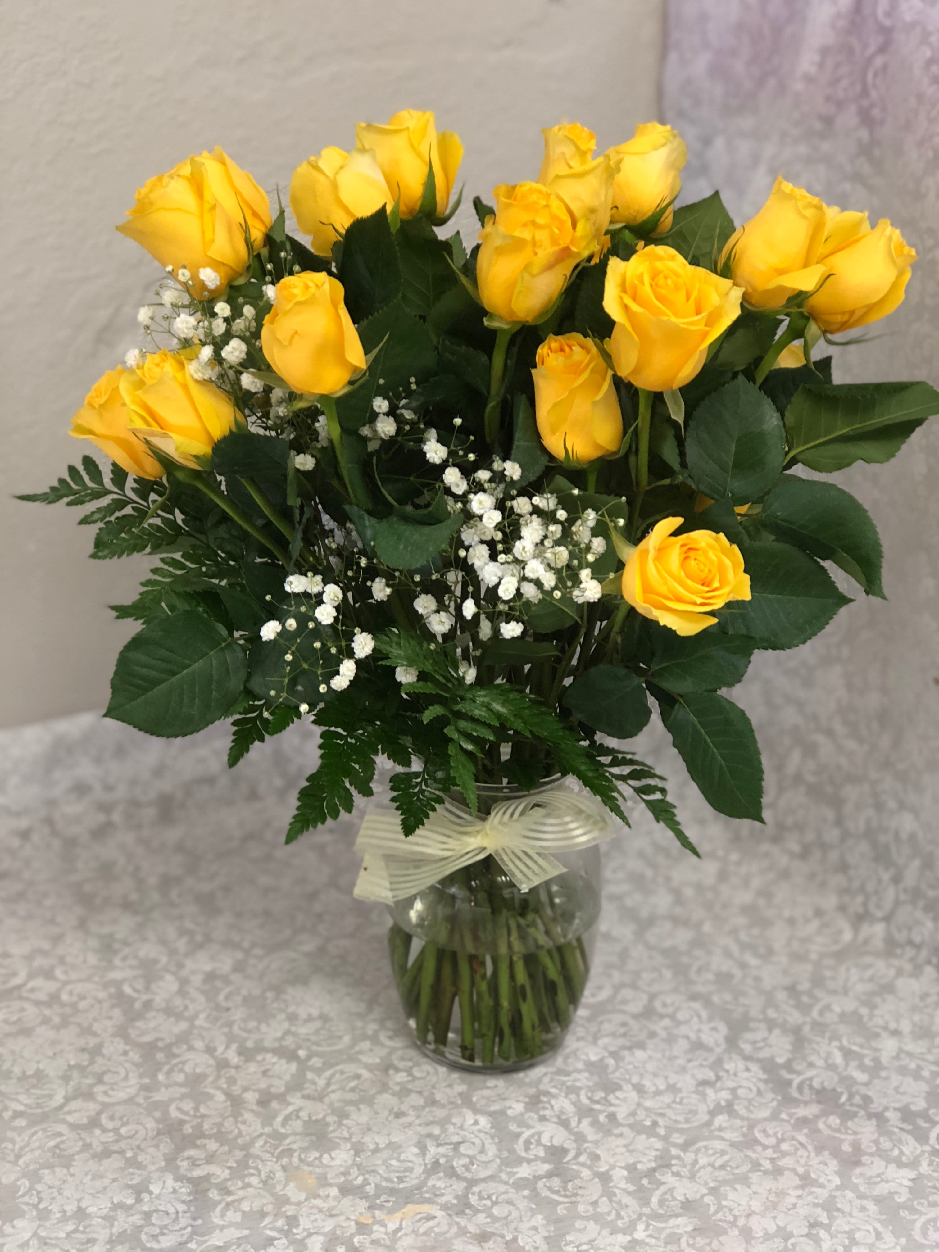 Double dozen Yellow Roses - 2 dozen yellow roses in a vase
