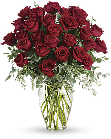 Forever Beloved Forever Beloved - Forever beloved. Forever in your heart. Forever close to you. That is what this beautiful rose arrangement symbolizes. A shared life. Or a shared sacred moment. All will be dignified beautifully with this loving gift of roses in a classic vase. 30 red roses are arranged with beautiful eucalyptus and a lovely vase. Say it with flowers, when no words will speak the feelings in your heart.