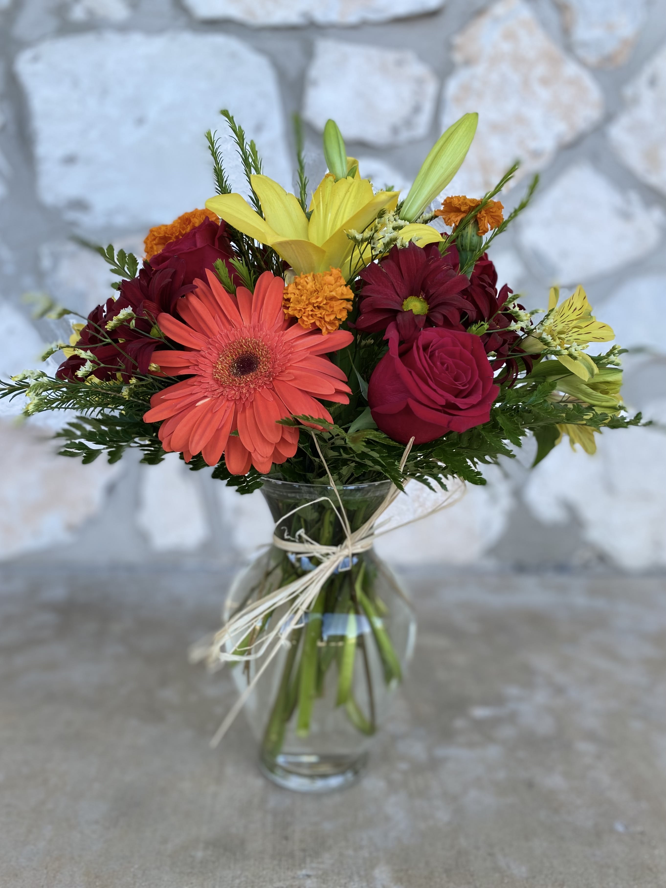 Falling  - Roses, Lilies and gerberas