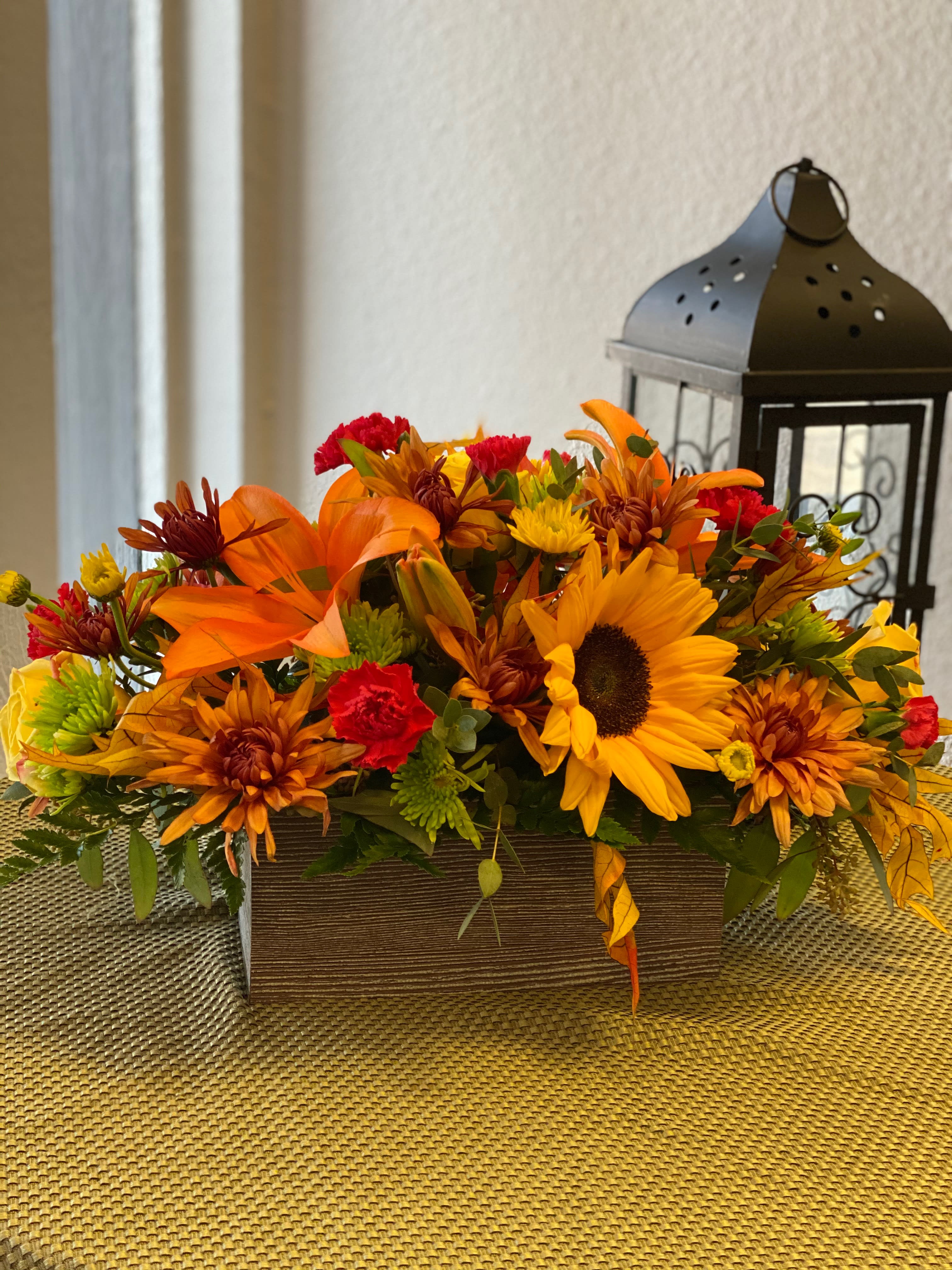 Fall Centerpiece - Mixture of beautiful fall flowers