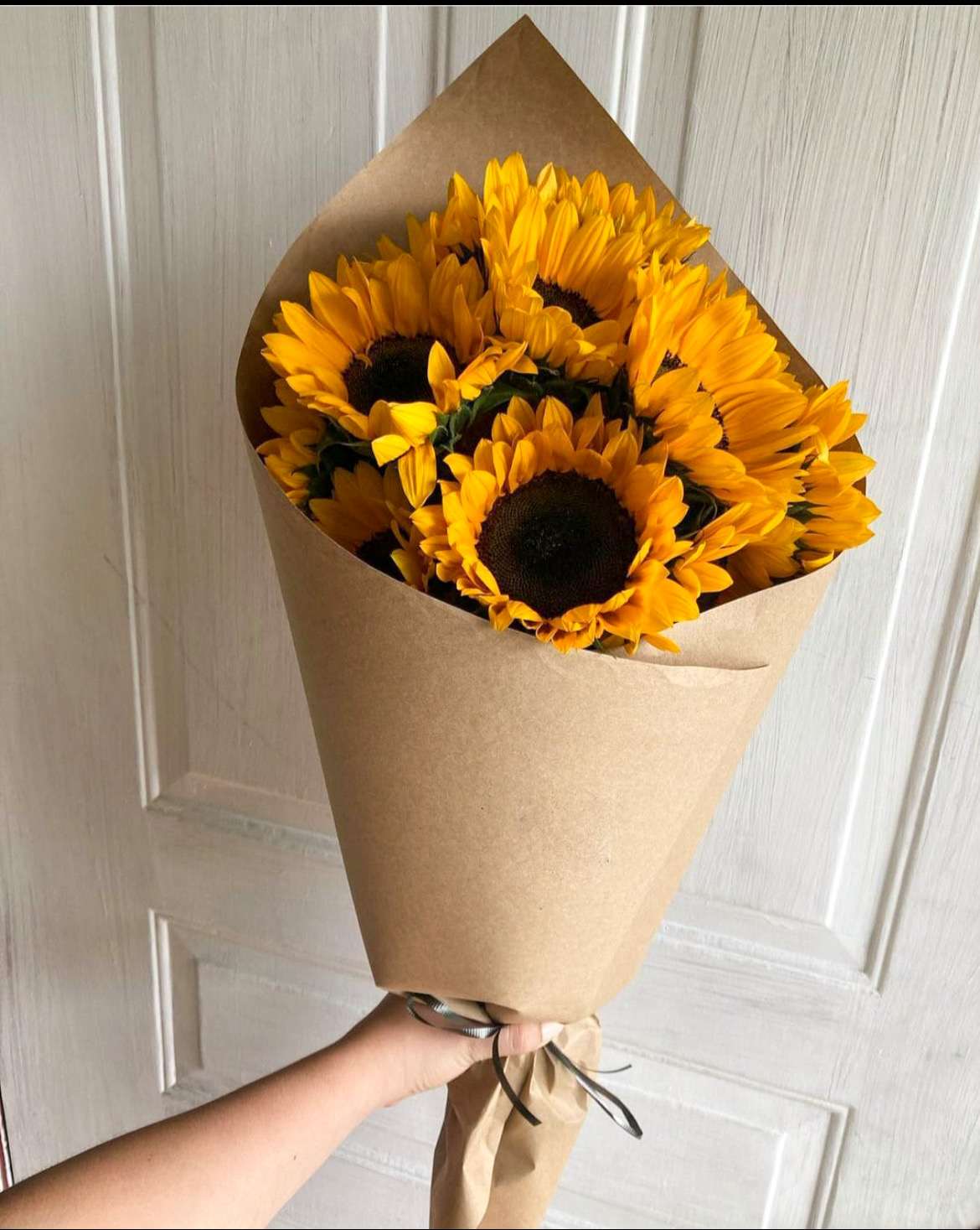 12 Sunflowers Wrapped Bouquet - 12 Sunflowers Wrapped Bouquet
