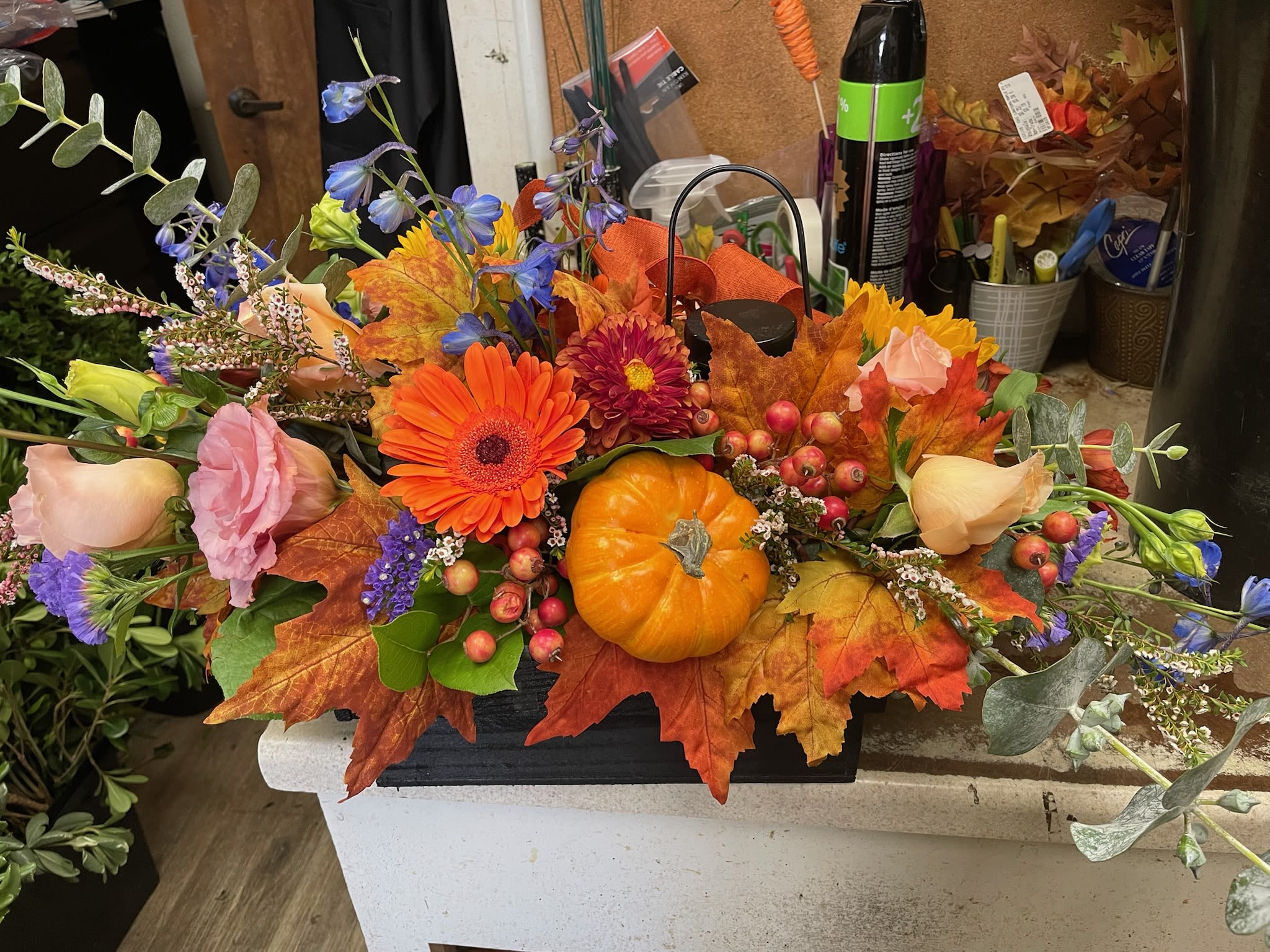 pumpkin box with a candle  - unique design