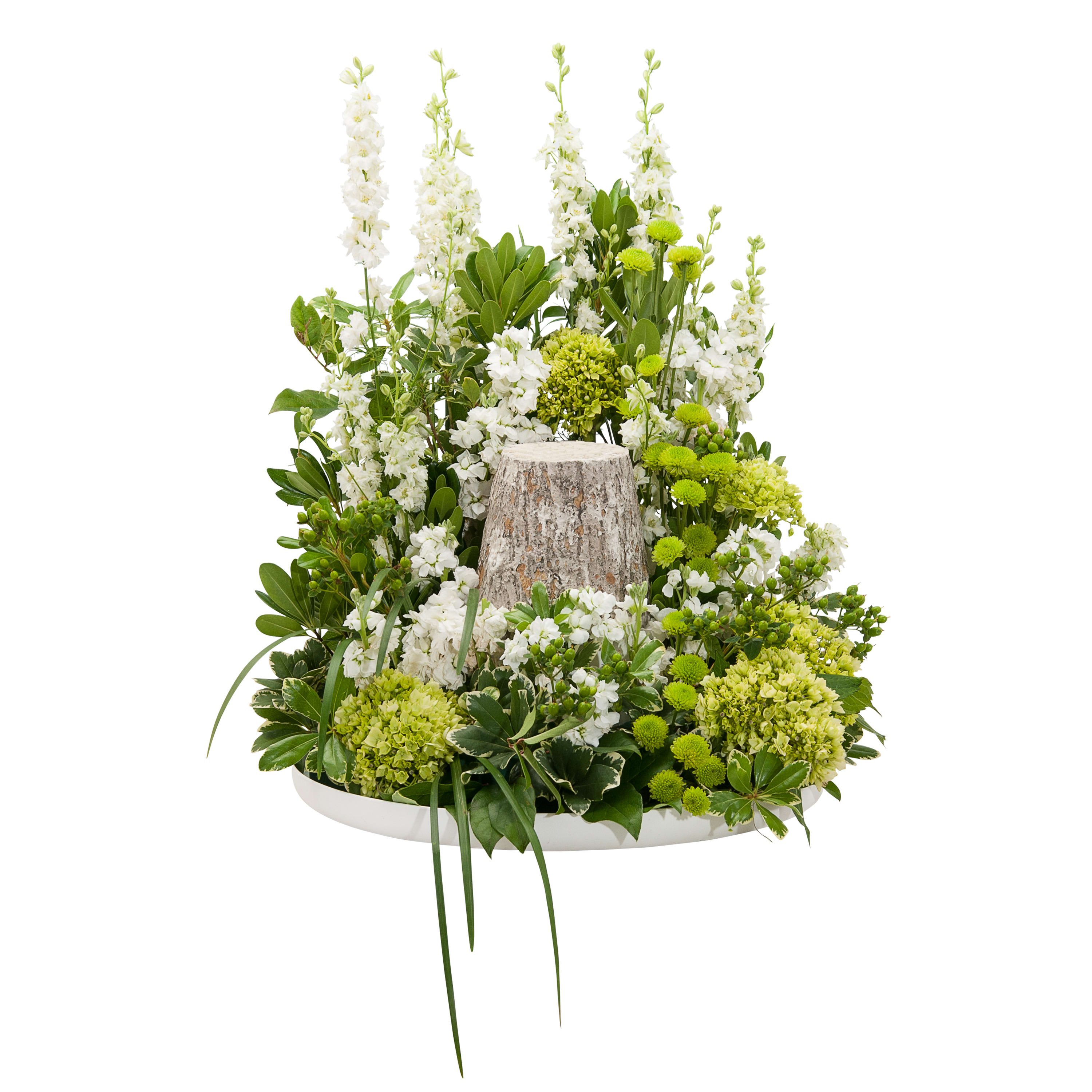 Elegance Surround  - Cream and green blooms in a circular design to surround the urn of your loved one.