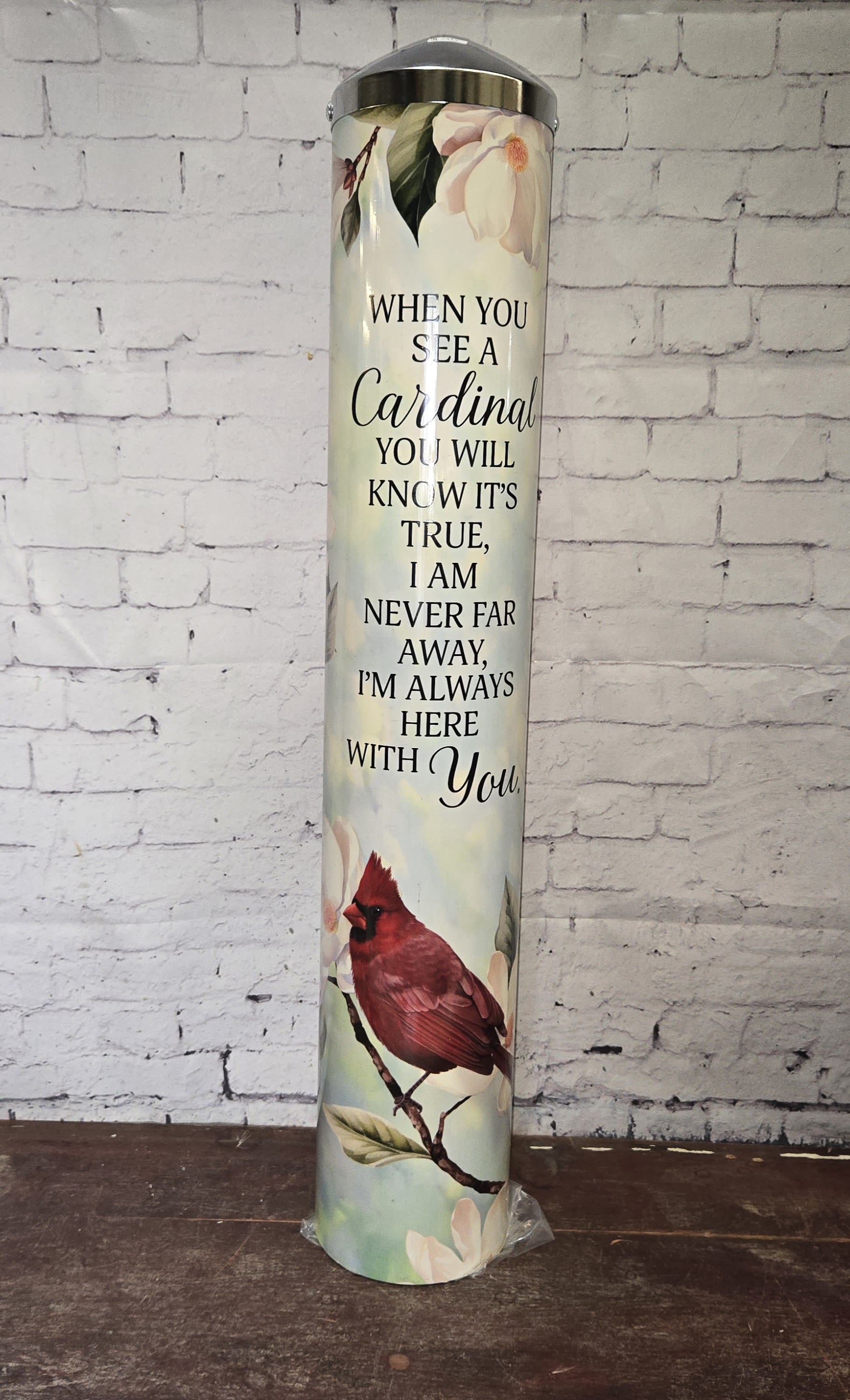 Cardinal Memorial Pole - 25&quot; tall Garden Memorial Pole