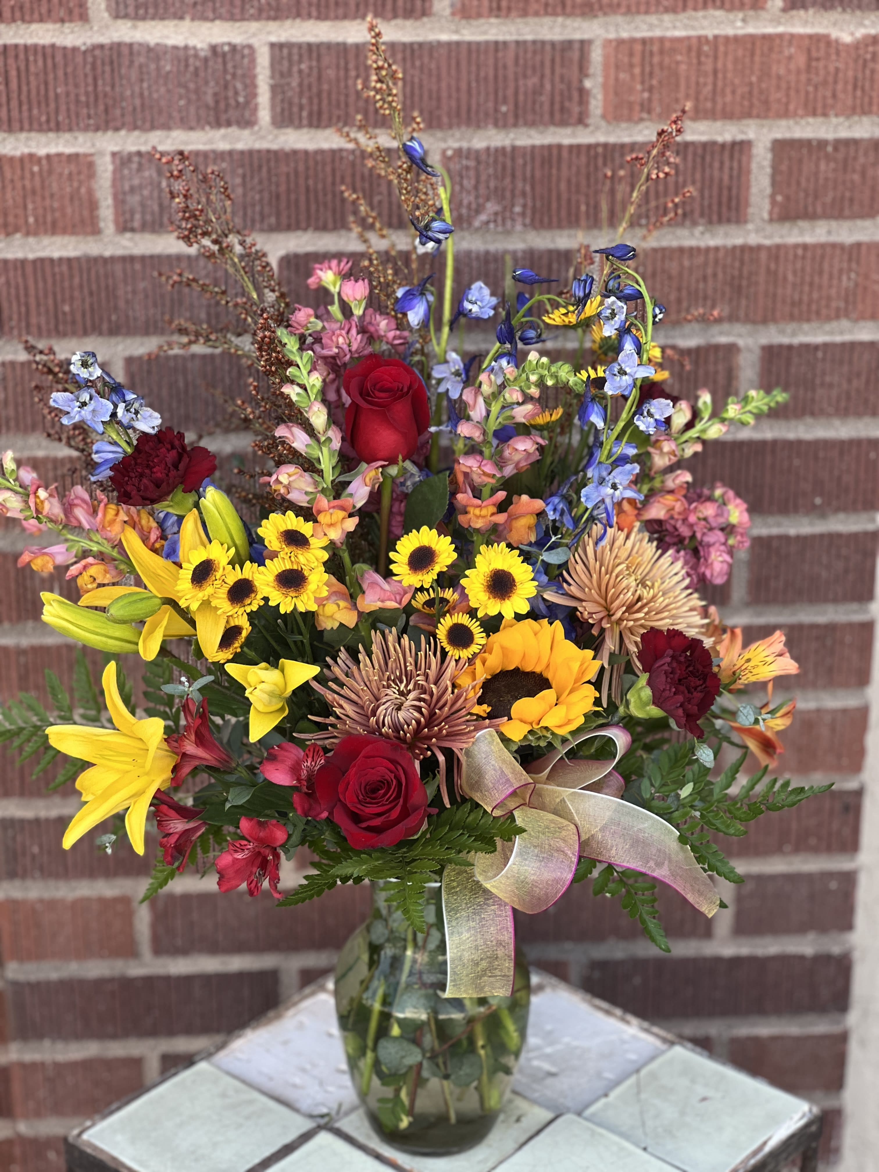 Bountiful Autumn Bouquet - All the colors of fall in a large, full arrangement is sure to impress. 