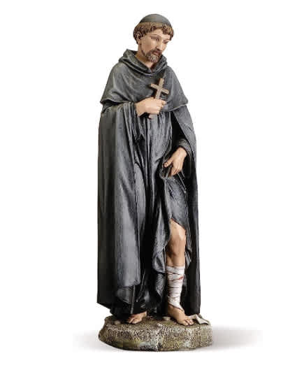RELIGIOUS GIFTS- SCULPTURE - Saint Peregrine Figure 10" RELIGIOUS GIFTS- SCULPTURE - Saint Peregrine Figure 10" - Theme RENAISSANCE COLLECTION Division JOSEPH STUDIO ROMAN Materials RESIN/STONE MIX Dimension 10" high x 3.5" wide x 3.5" deep