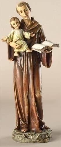 RELIGIOUS GIFTS- SCULPTURE - Saint. Anthony 10" RELIGIOUS GIFTS- SCULPTURE - Saint. Anthony 10" - Theme RENAISSANCE COLLECTION Division JOSEPH’S STUDIO ROMAN Materials RESIN/STONE MIX Dimension 10”H x 4.25”W x 3.5”D
