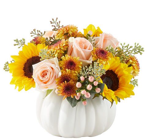 Pumpkin To Talk About Bouquet Pumpkin To Talk About Bouquet - Embrace the fall season with the warm hues of a September sunset, sure to give your recipient Pumpkin to Talk About.