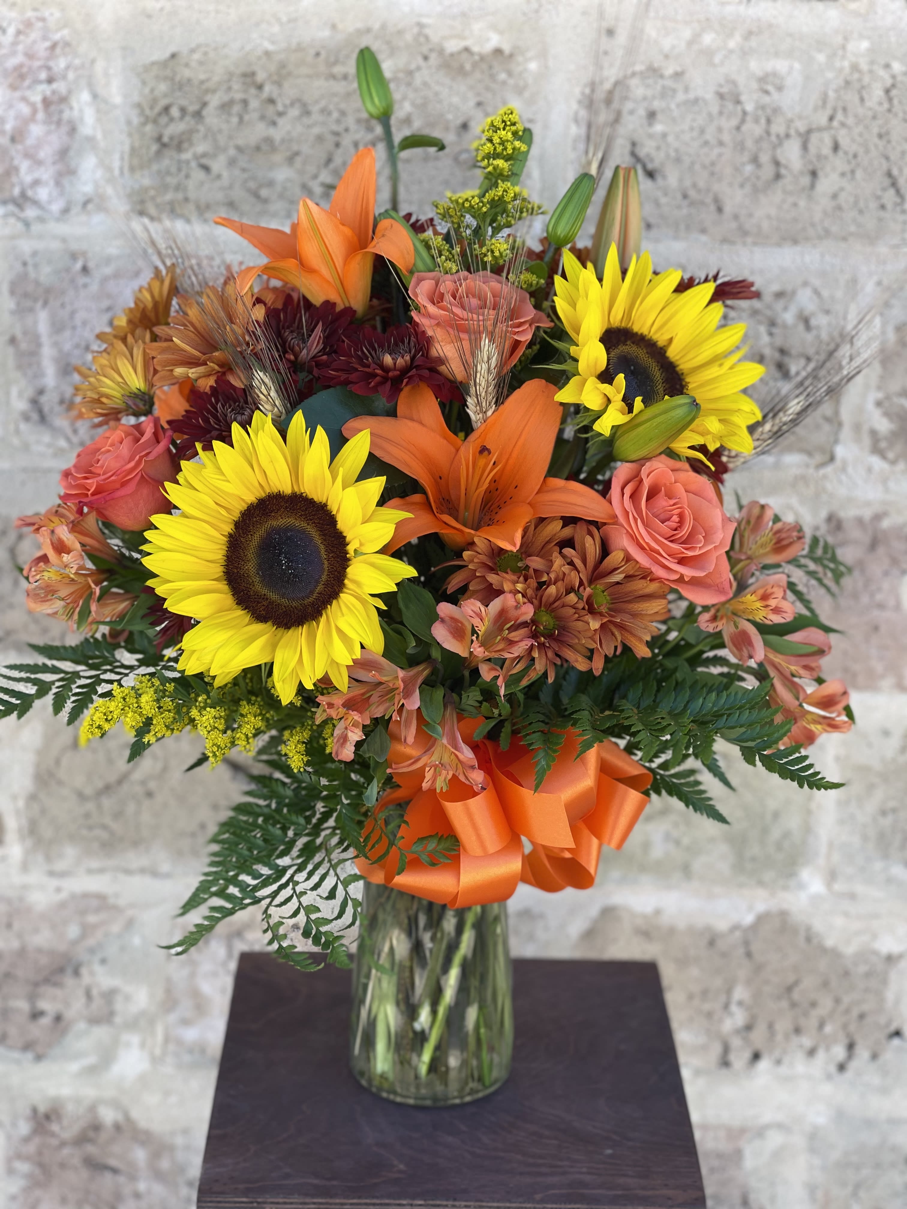 Harvest Festive - Autum color flowers to brighten someone’s day.