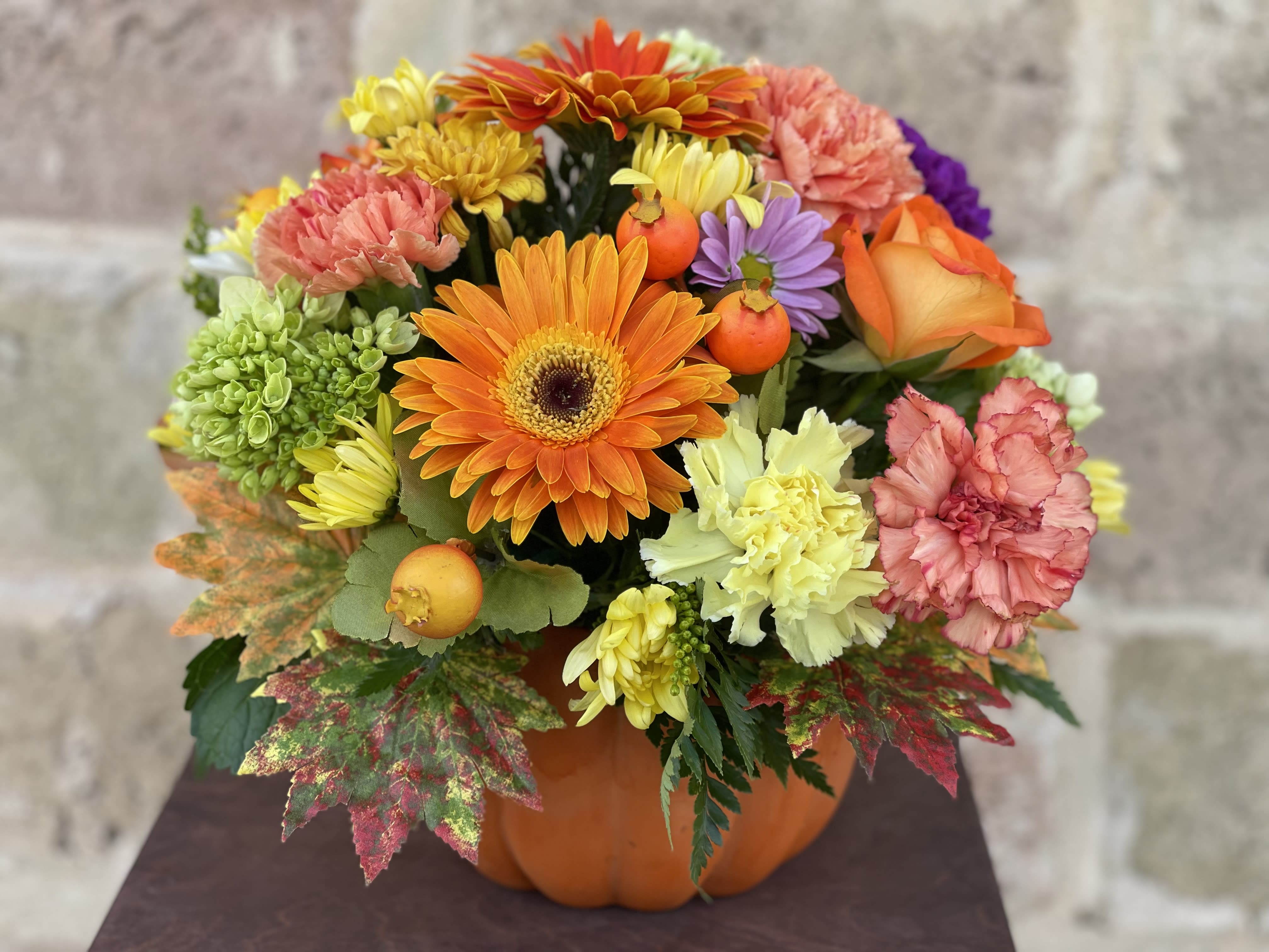 Harvest Patch Bouquet Harvest Patch Bouquet - Fall Floral Arrangement with a touch of fall accents in a pumpkin
