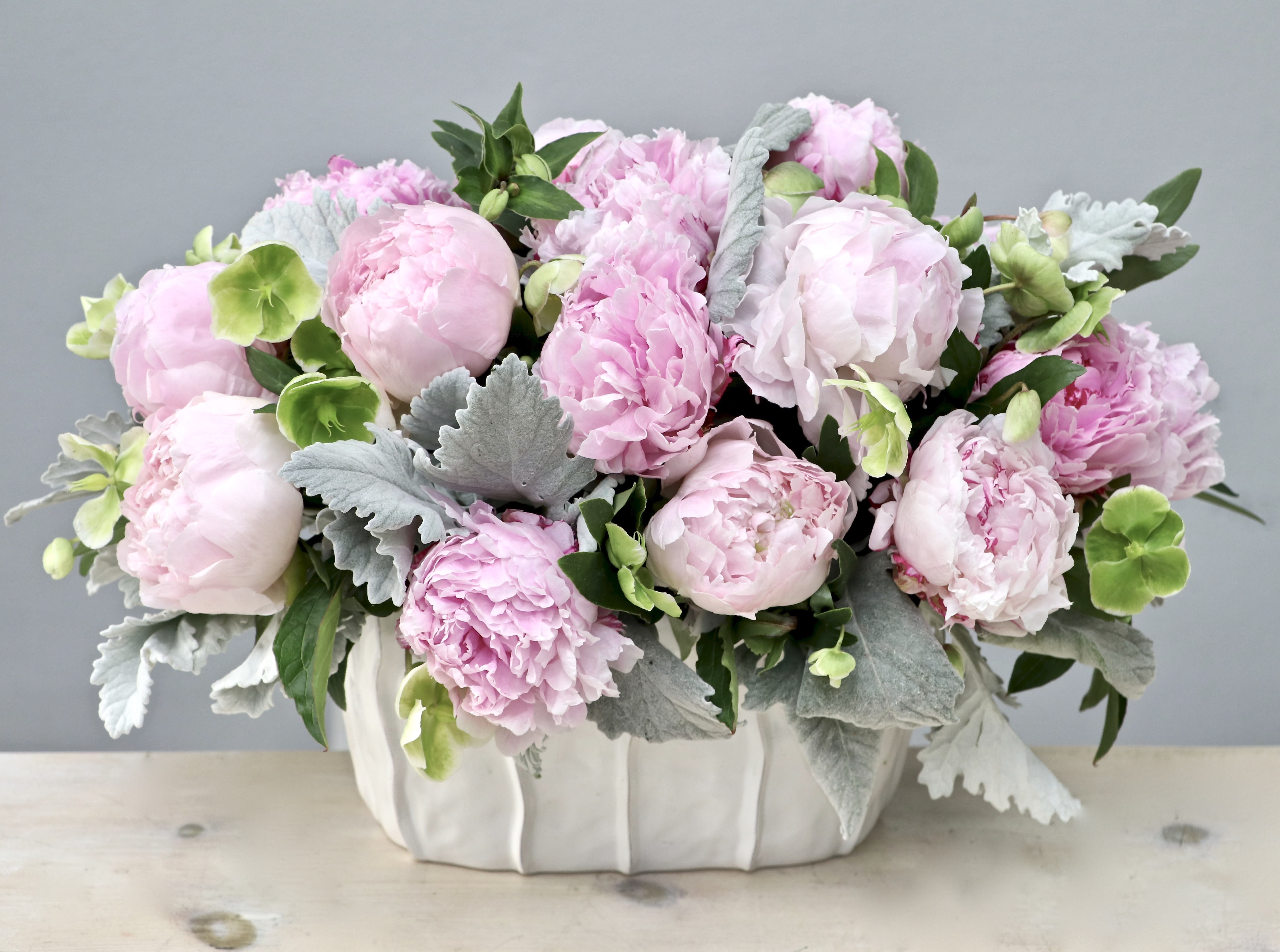 Peony Enchantment - WeHo Peony Enchantment - WeHo - Back in season just in time for the holidays, this beautiful arrangement of pink peonies will bring a smile to anyone's face. Make sure to get yours while supplies last.