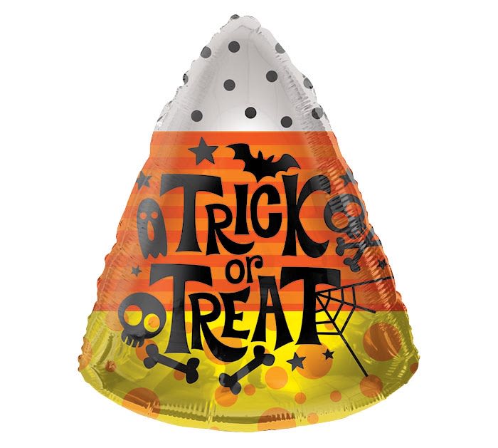 &quot;Trick or Treat&quot; Candy Corn Jumbo Balloon - &quot;Trick or Treat&quot; Candy Corn 28 inch Jumbo Balloon filled with helium.