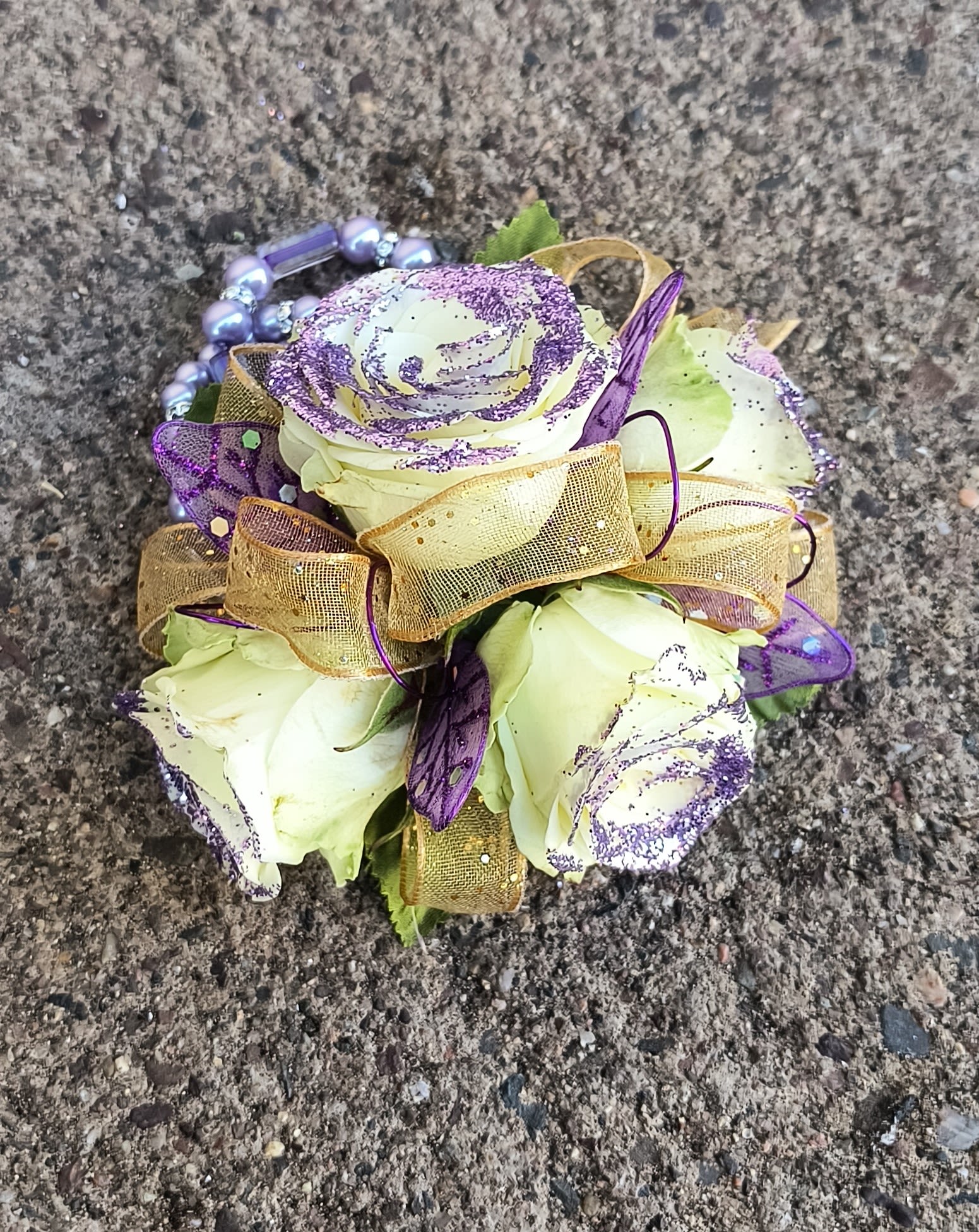 Serenity Serenity - How serene the sparkle of this lavender accented wrist corsage