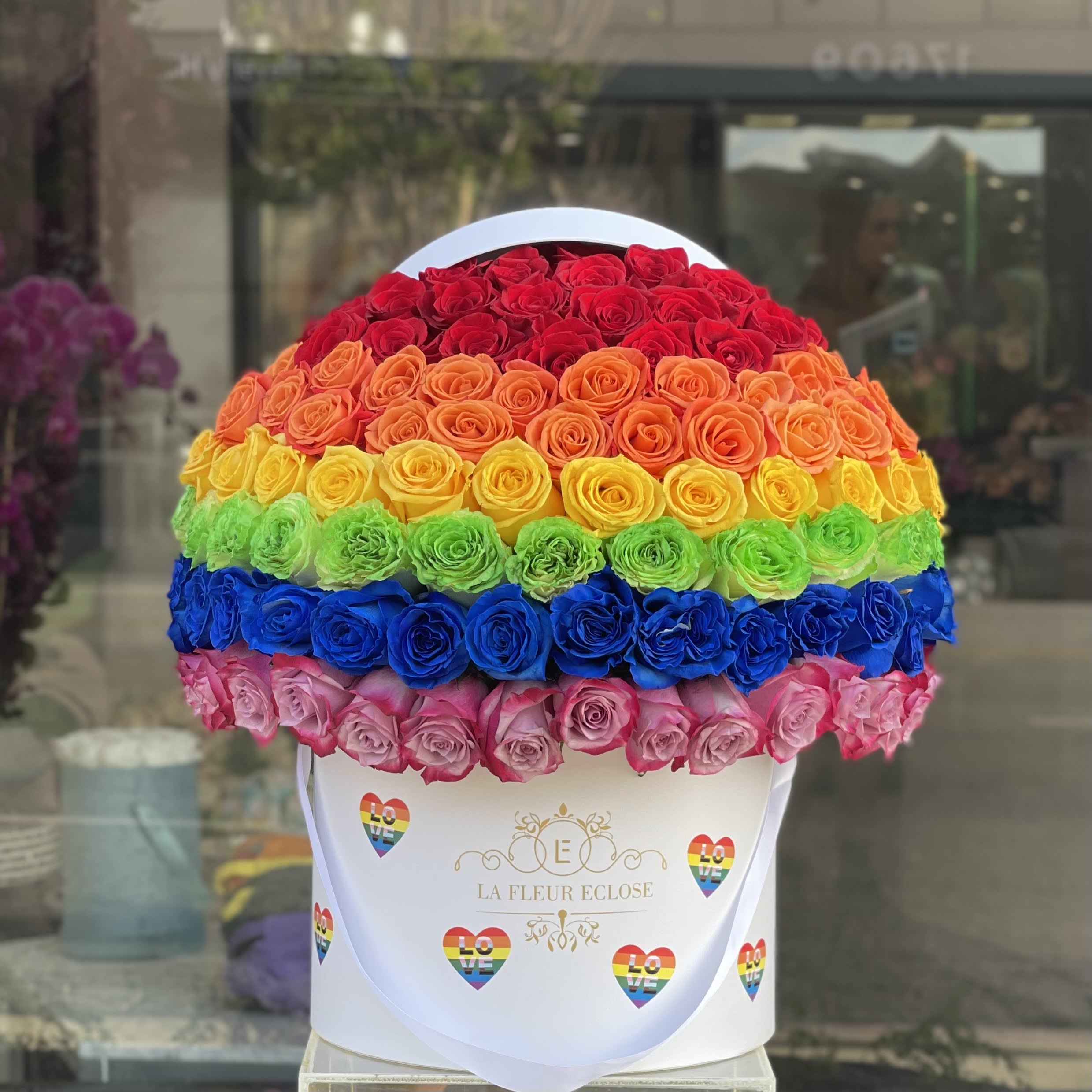 Pride box - Colorful roses in a box for a pride month 
