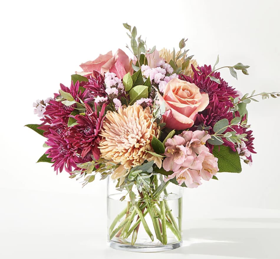 Berry Cobbler Bouquet - A delectable blend of berry shades make this a beautiful arrangement to offer condolences, send a birthday wish, or an autumn greeting. 
