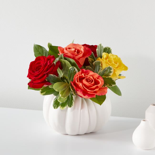 Gourd Of Gratitude - A modern take on classic pumpkin décor, this bouquet is the perfect gift for anyone you're grateful for.