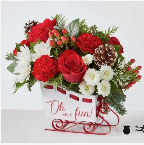 Winter Sleigh Bells Bouquet Winter Sleigh Bells Bouquet - This bouquet brings all the feels of winter, snow, and sledding. Send someone the memories of childhood with this gorgeous bouquet