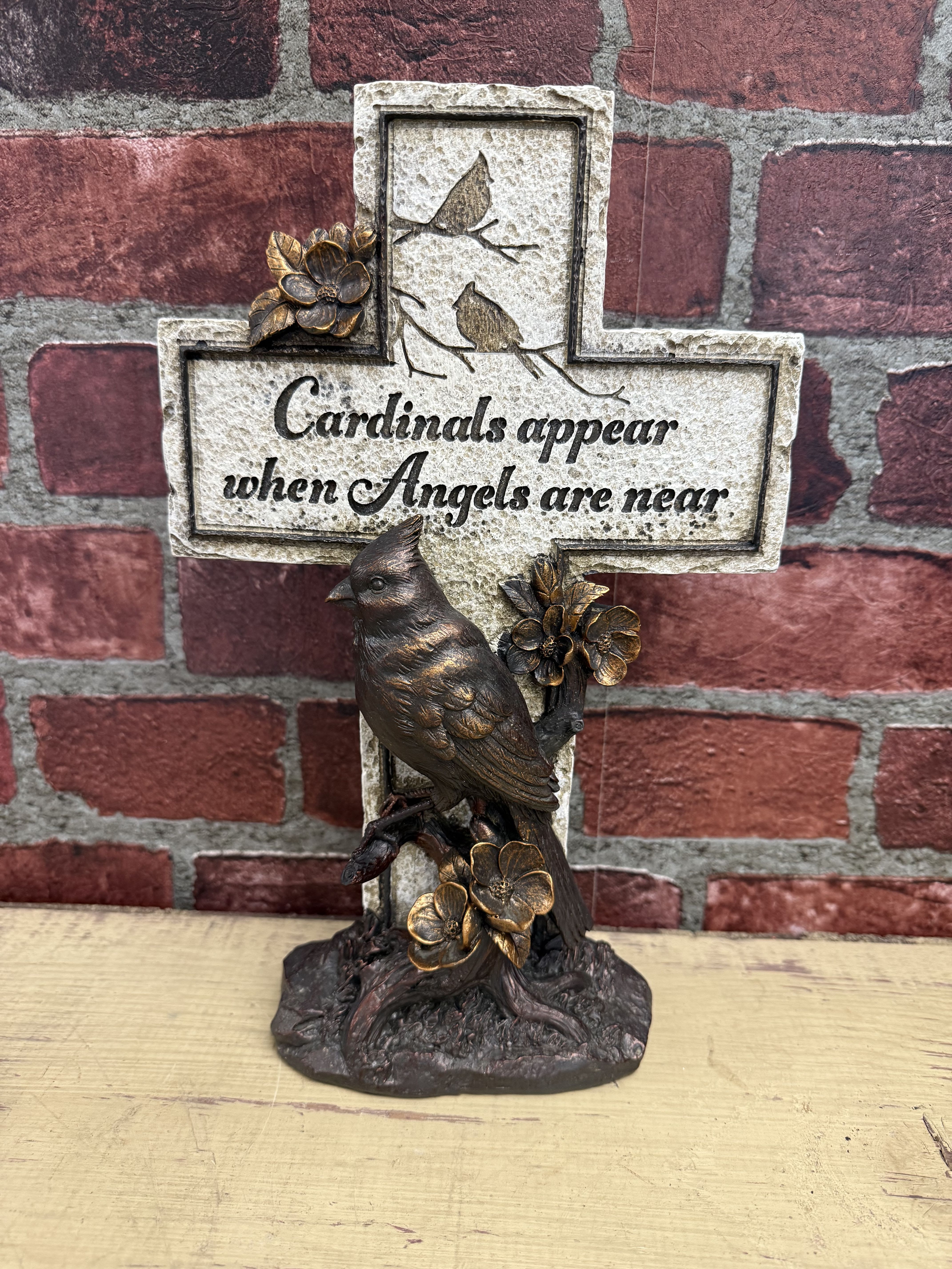 Cardinal Cross - 11&quot; tall Resin Cross.