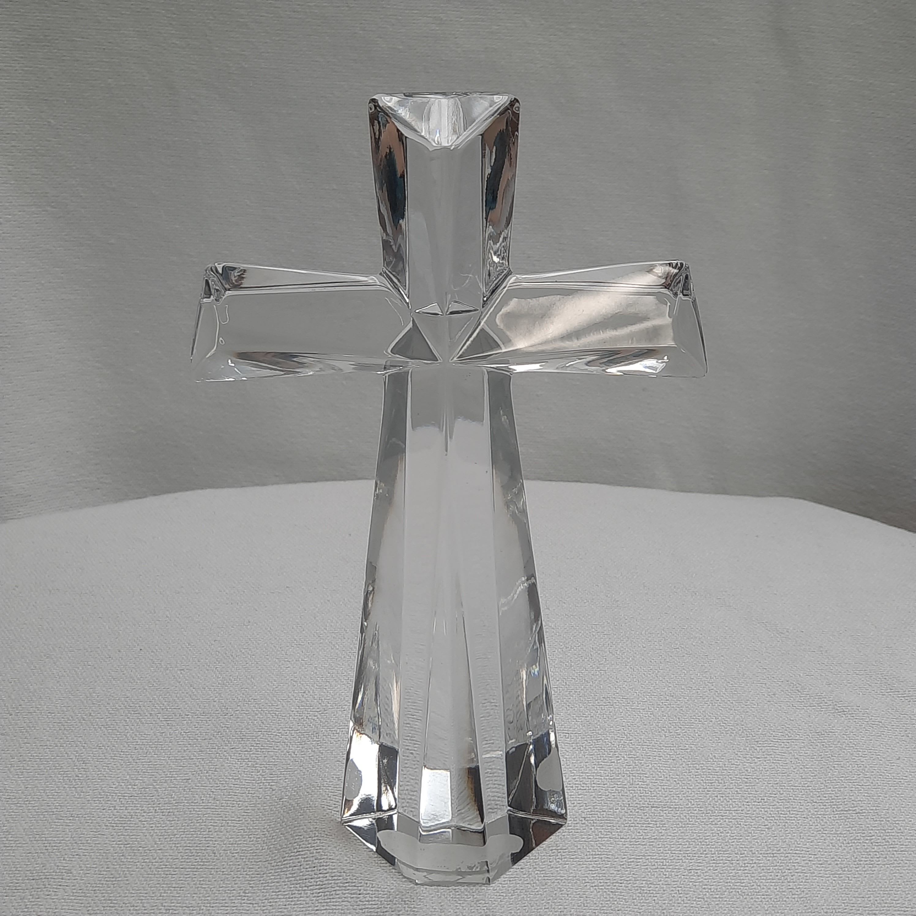 Crystal Cross -Small - This sparkling crystal cross stands gracefully in the light, a special keepsake to cherish for years to come. The Teleflora cross is made with fine Bohemian Crystal, and is 7 1/2 inches tall and 4 1/2 inches wide.