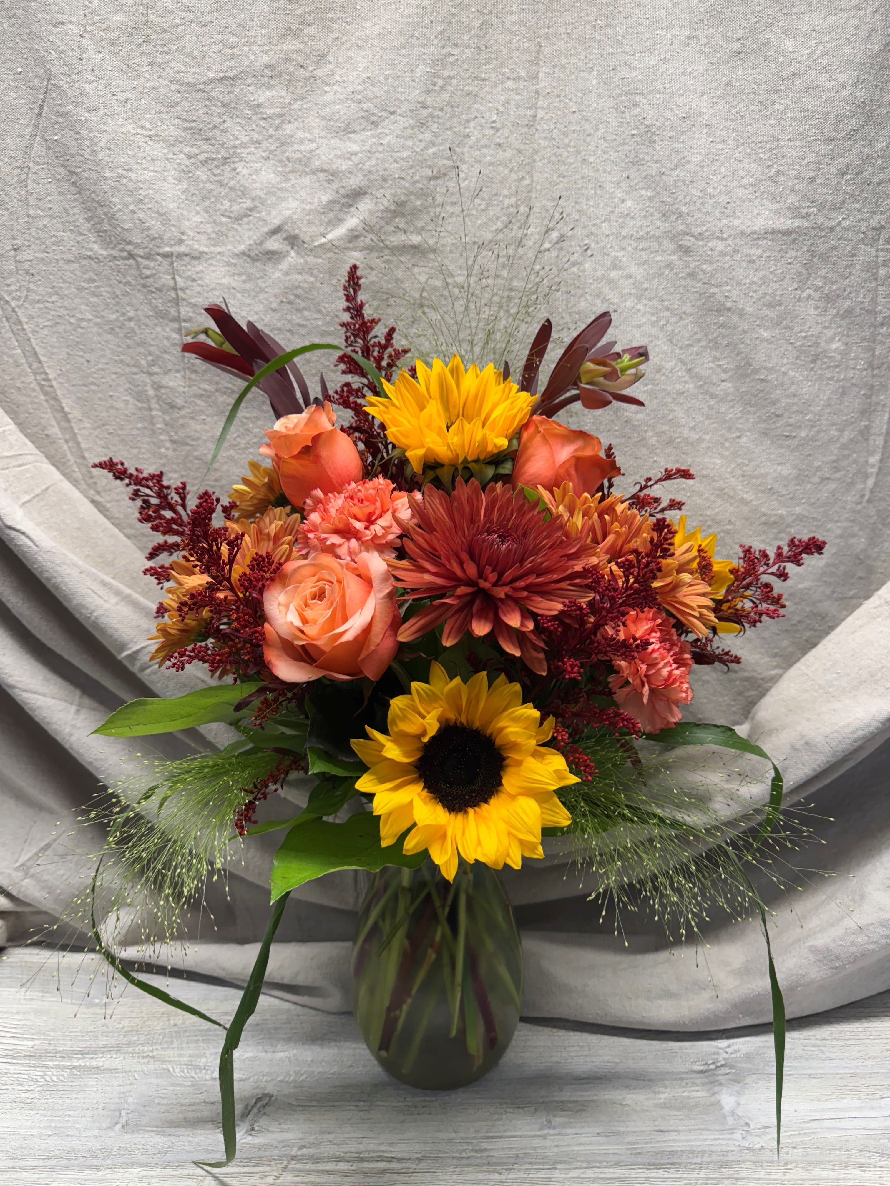 Fall-ing for You - Celebrate the quiet beauty of autumn with this effortlessly charming fall arrangement.
