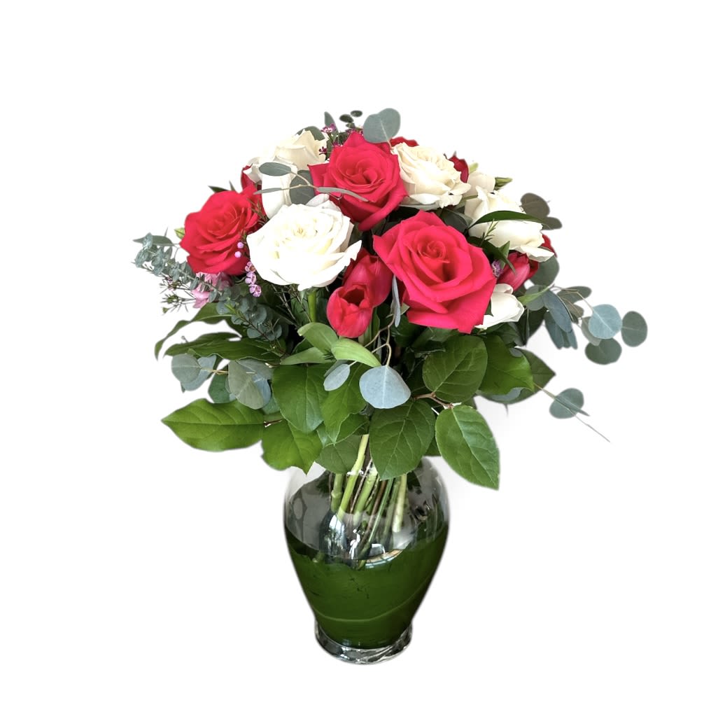 Roses &amp; Tulips - Pink &amp; white 