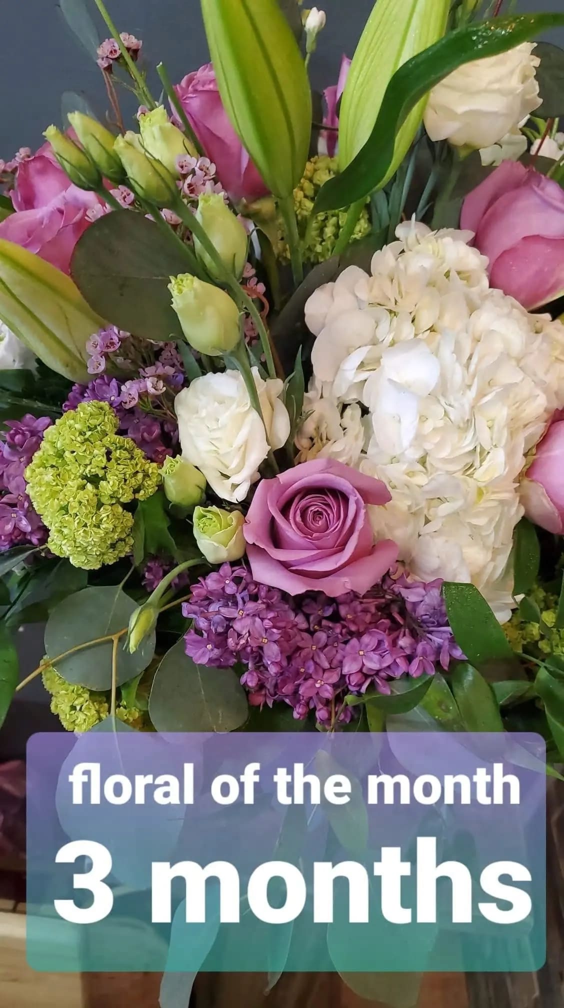 3 Month Floral Subscription 3 Month Floral Subscription - Our Master Designer Will Select the seasonally best florals each month to enhance any environment. Order in 3month increments add as many months you like to the cart. ( price includes 3 florals)