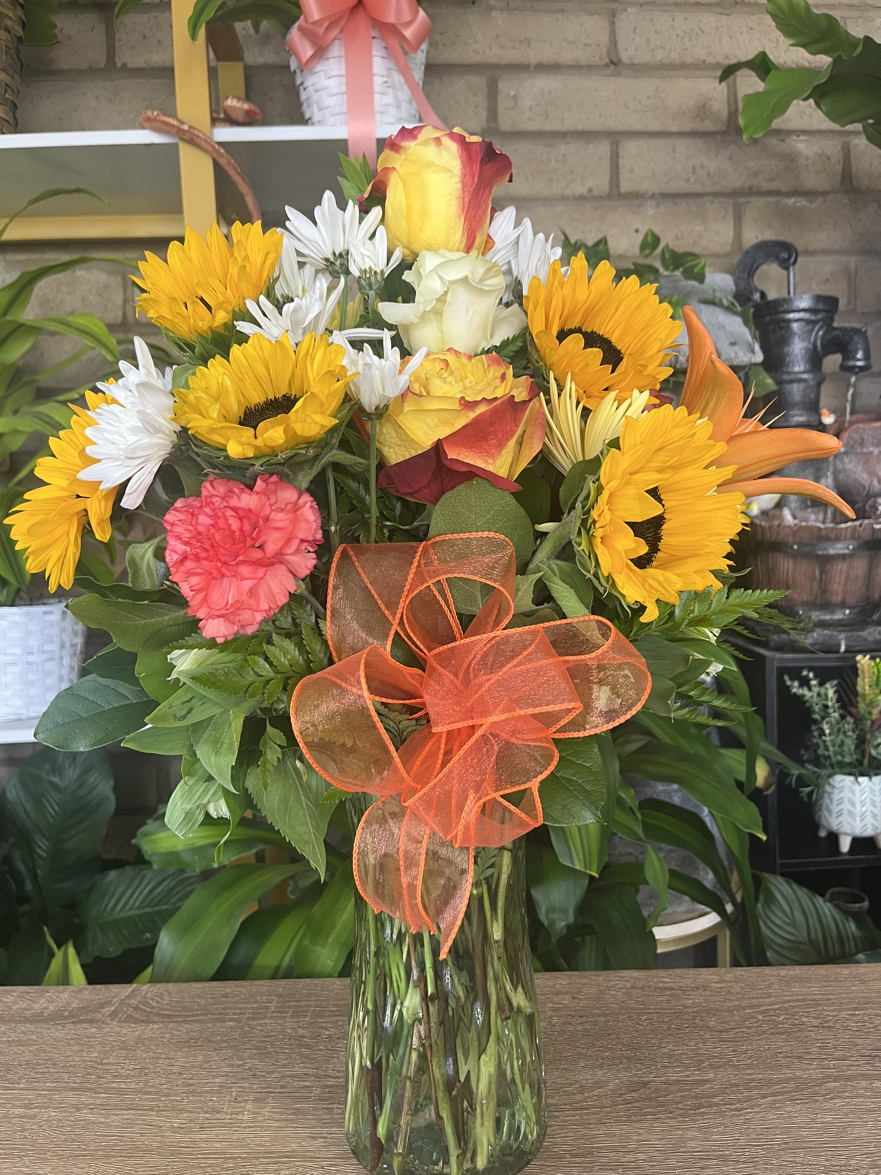 Autumn Is here - Fresh sunflowers /roses 